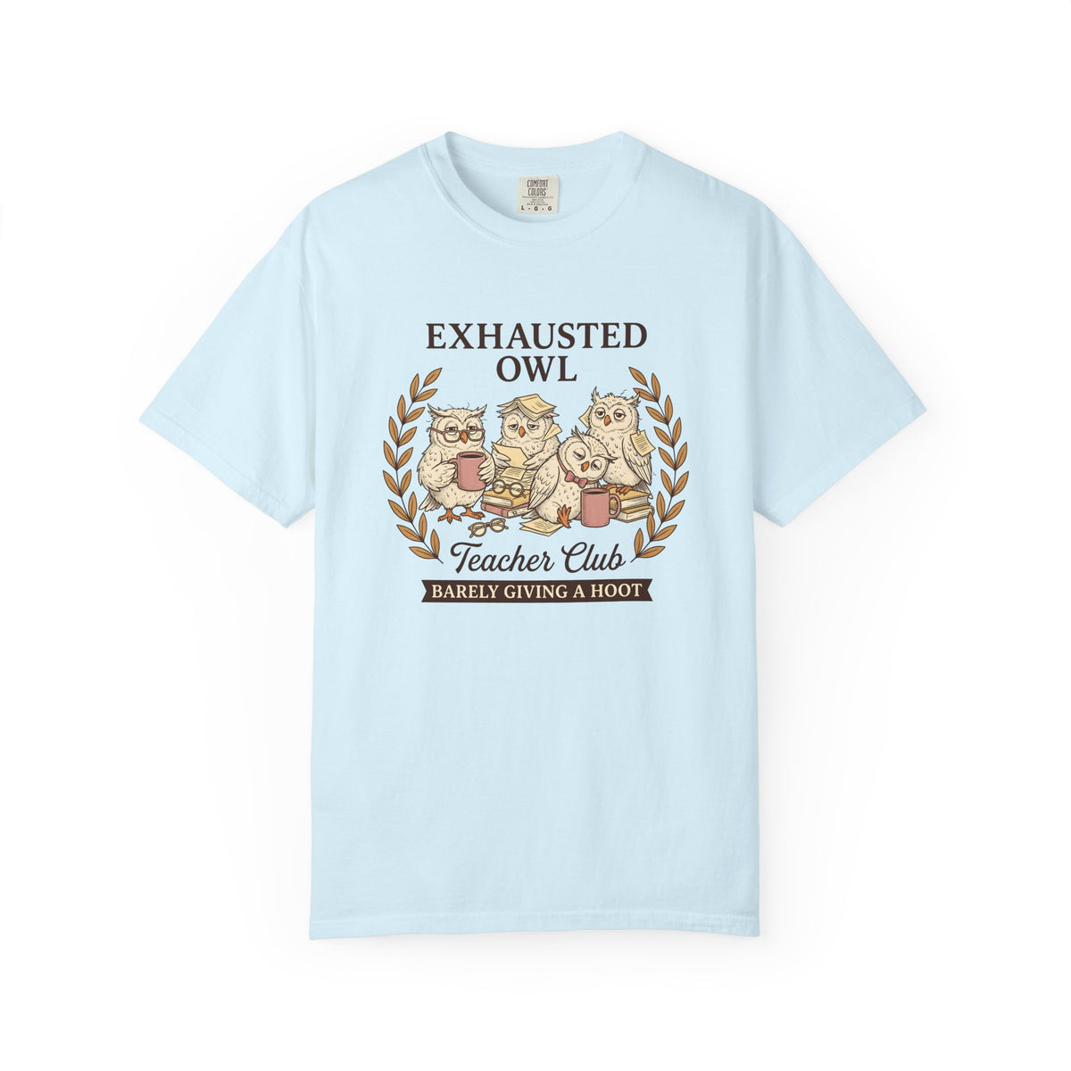 Sleepy Owls Line Art T-Shirt – Funny Teacher Educator Humor, Unisex Graphic Tee