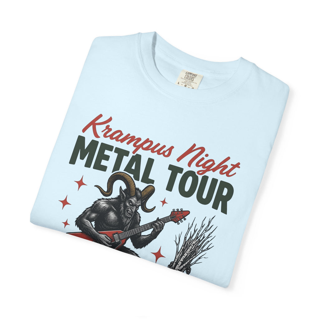 Krampus Guitar Shirt Christmas Rock Gift Women Traditional Tattoo Tee Krampus T-Shirt Xmas Fan Tattooed Tshirt Rockstar Graphic Retro Star