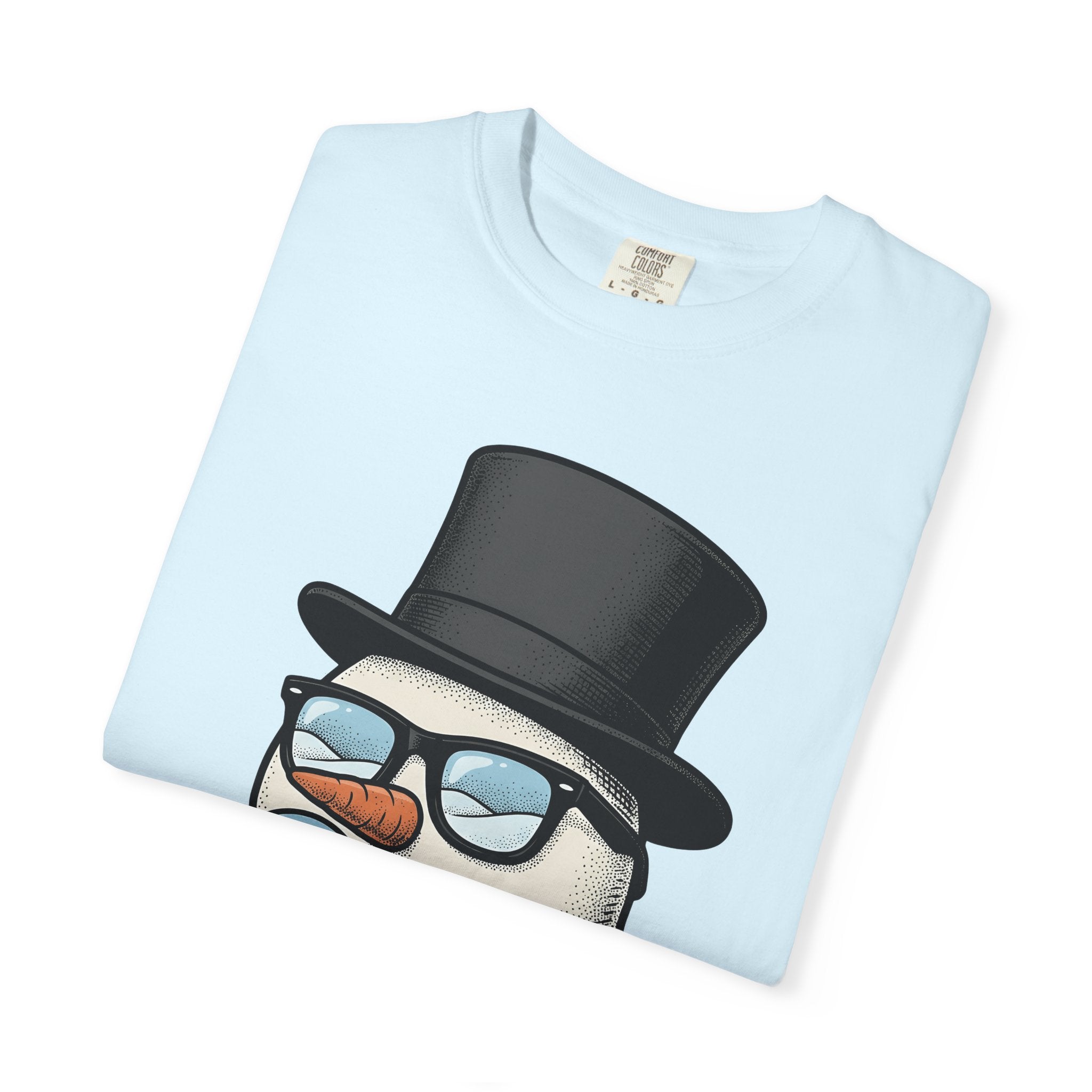 Snowman Art Shirt Christmas Festive Gift Women Caricature Tee Frosty T-Shirt Holiday Fan Cartoon Tshirt Celebration Graphic Classic Sun