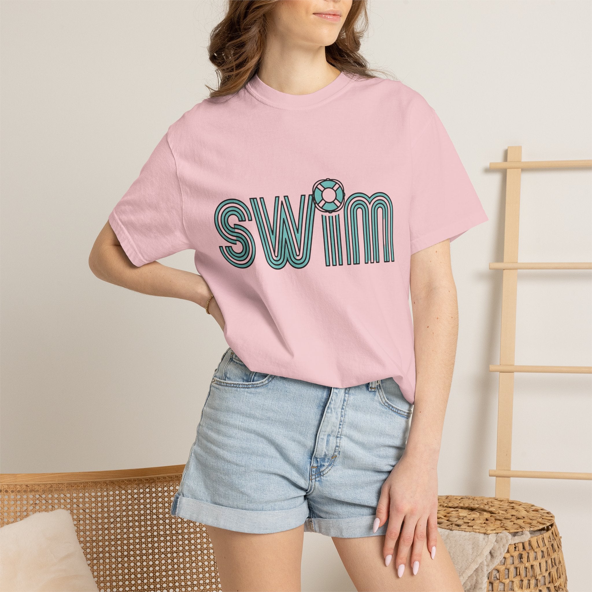 Swim Quote Shirt Swimming Coast Gift Women Modern Tee Swimming Quote T-Shirt Swimmer Enthusiast Contemporary Tshirt Seaside Graphic Classic