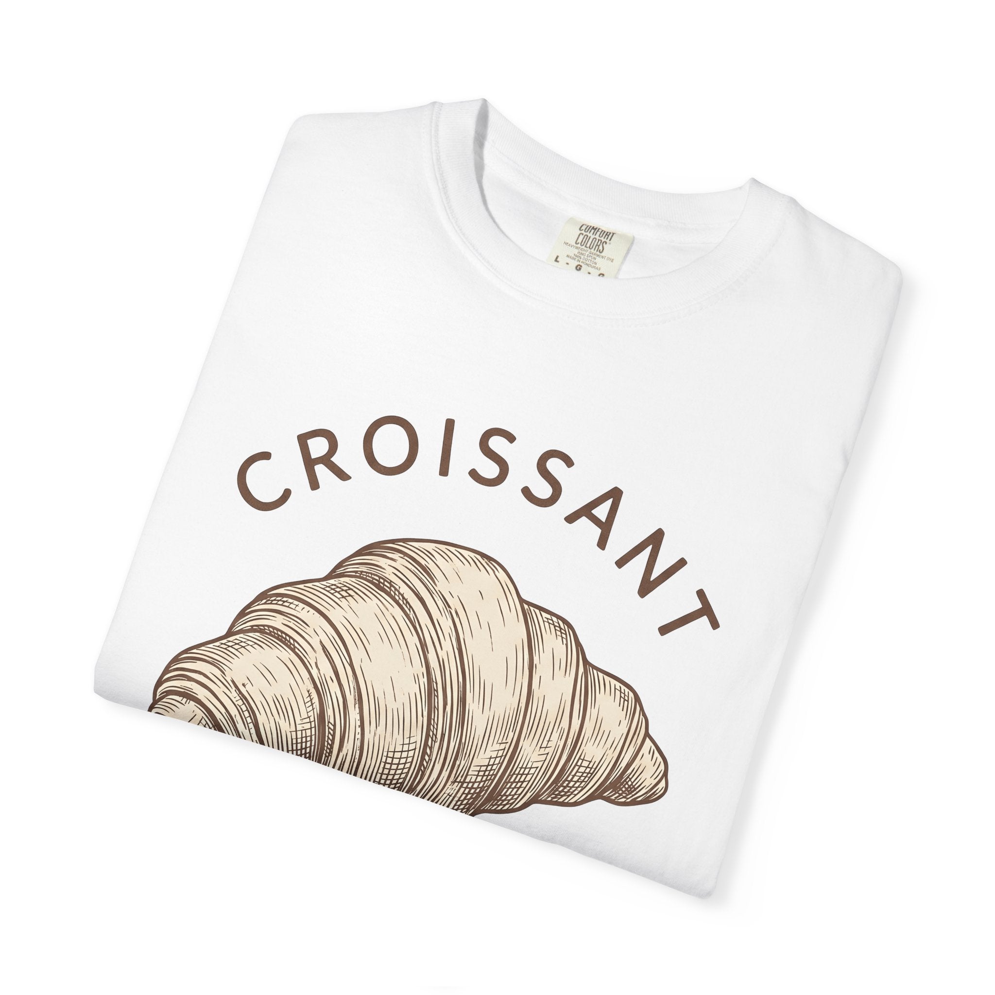 Croissant Graphic Shirt Desserts Bakery Gift Women Vintage Tee Croissant T-Shirt Dessert Fan Retro Tshirt Bakery Graphic Hand Drawn Pastry
