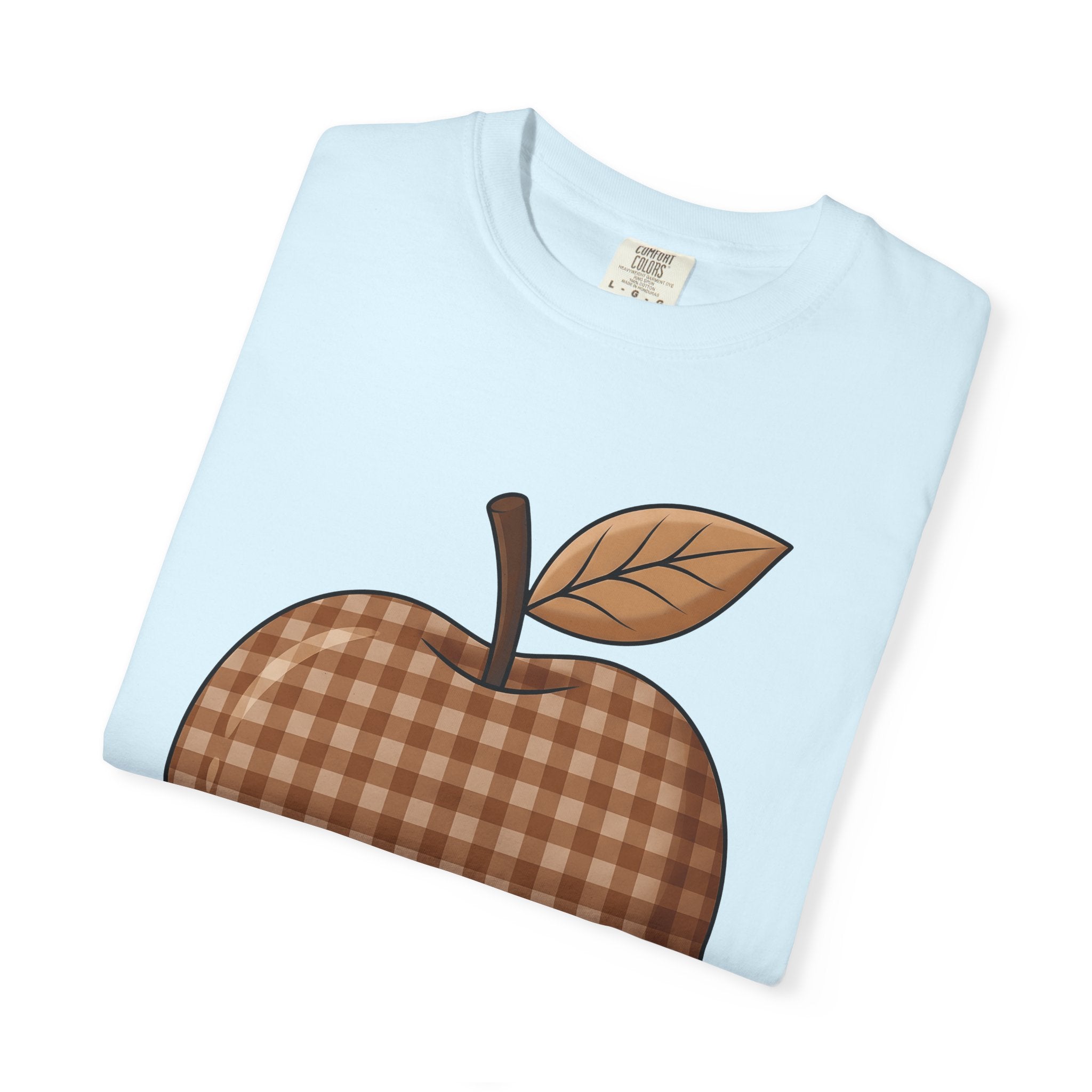 Plaid Apple Shirt Fall Teacher Gift Women Farmhouse Tee Apple T-Shirt Autumn Enthusiast Country Tshirt Educator Graphic Rustic Leaf Tshirt