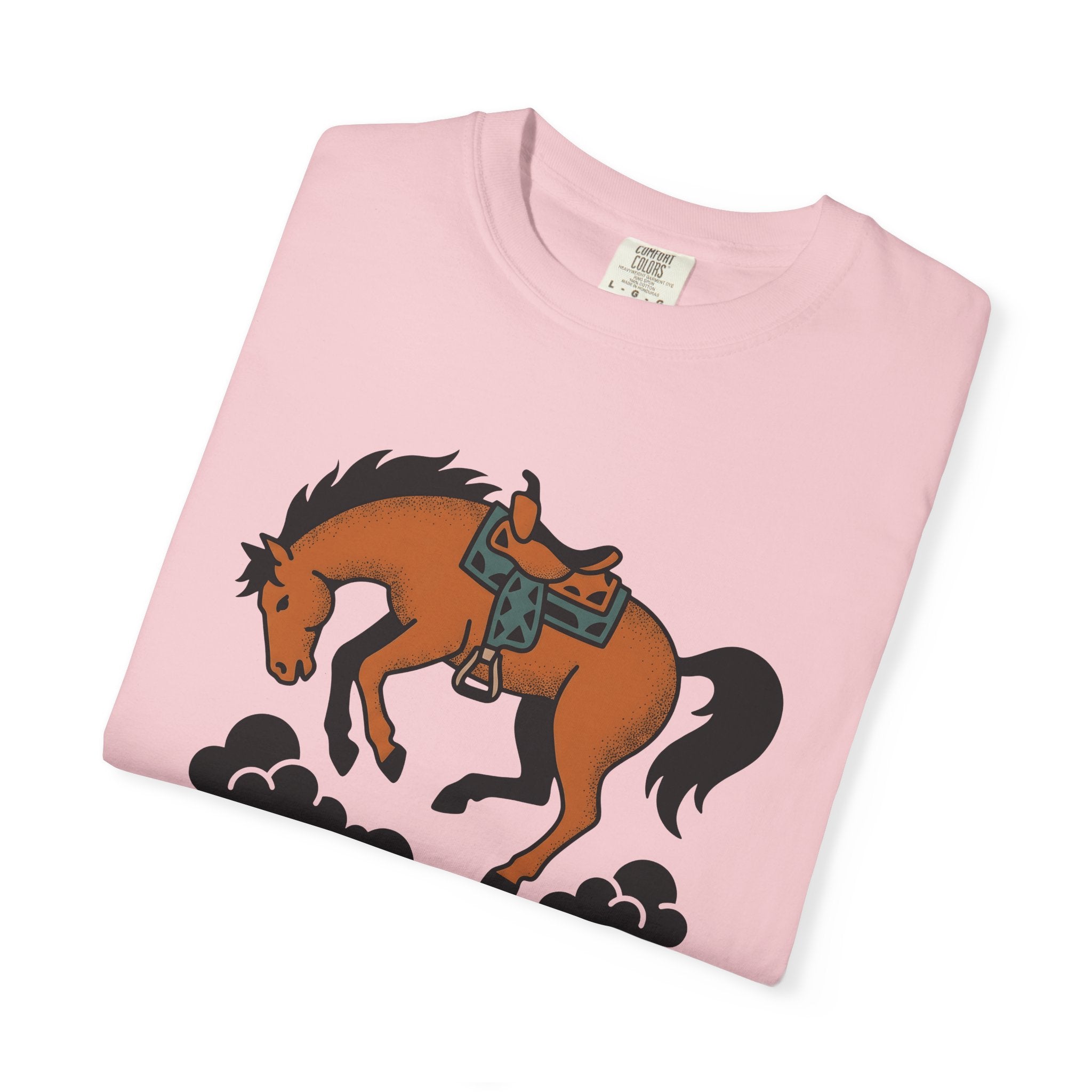 Bucking Bronco Shirt Cowgirl Equestrian Gift Women Cowboy Tee Rodeo T-Shirt Horseback Fan Western Tshirt Horse Riding Graphic Retro Riding