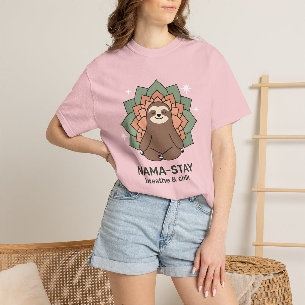 Slow Yoga Shirt Yoga Calm Gift Women Playful Tee Yin Yoga T-Shirt Yoga Enthusiast Fun Tshirt Serene Illustration Sleek Design Tshirt