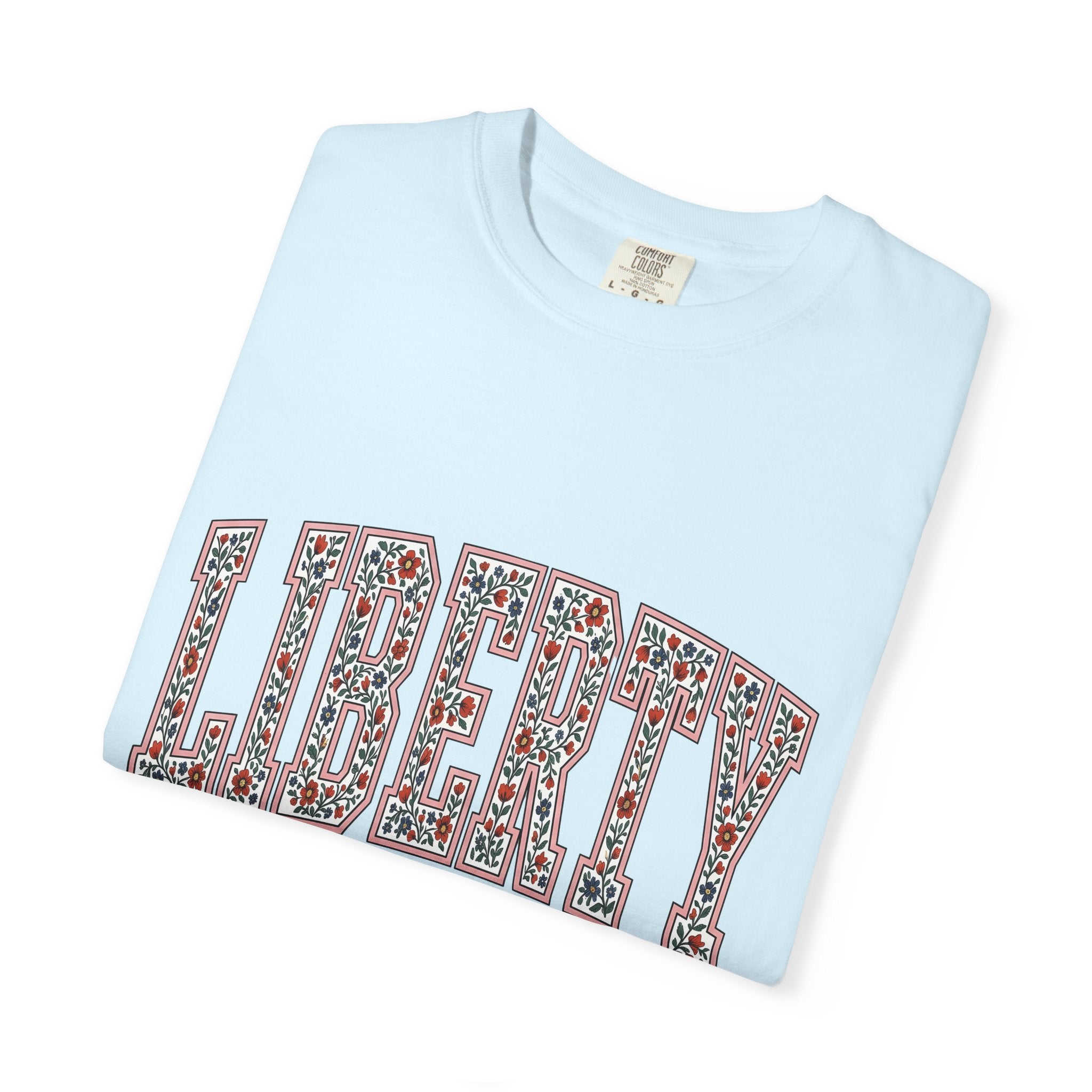 Flower Varsity Letters Shirt America Flag Gift Women Retro Tee Floral Varsity T-Shirt American Enthusiast Vintage Tshirt Banner Graphic