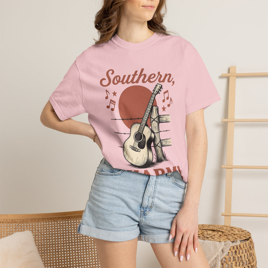 Guitar Fence Shirt Cowgirl Country Gift Women Vintage Tee Fence T-Shirt Cowboy Fan Retro Tshirt Country Graphic Hand Drawn Music Notes