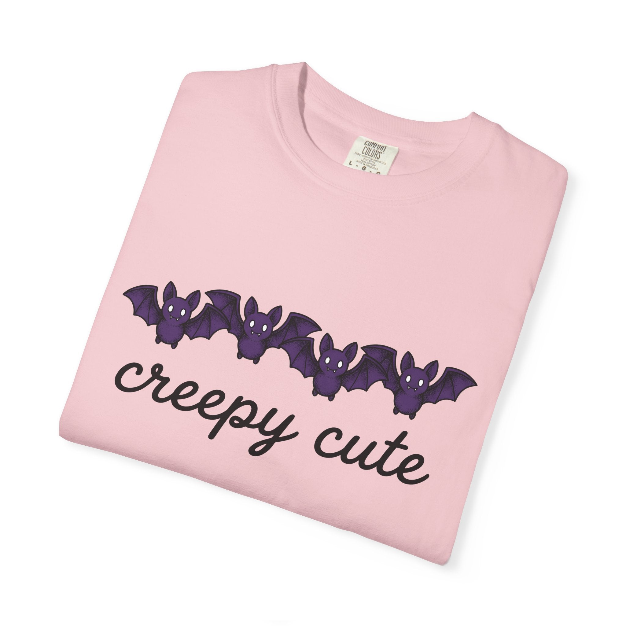 Bat Drawing Shirt Halloween Alternative Gift Women Cartoon Tee Bat T-Shirt Horror Fan Comic Tshirt Punk Graphic Doodle Sharp Teeth Tshirt