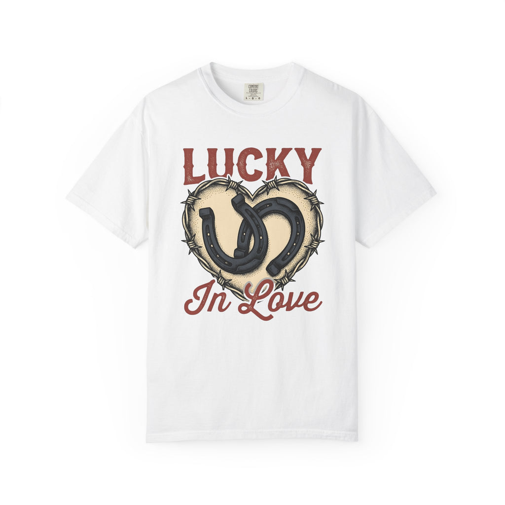 Horseshoe Heart Shirt Valentines Ranch Gift Women Distressed Tee Heart Symbol T-Shirt Valentine Fan Vintage Tshirt Farmhouse Graphic Doodle