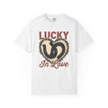Horseshoe Heart Shirt Valentines Ranch Gift Women Distressed Tee Heart Symbol T-Shirt Valentine Fan Vintage Tshirt Farmhouse Graphic Doodle