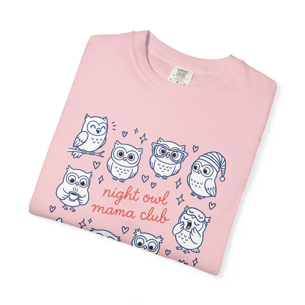 Owl Graphic Shirt Mom Animals Gift Women Doodle Tee Hoot Owl T-Shirt Mother Fan Wildlife Graphic Tshirt Hand Drawn Hearts Tshirt