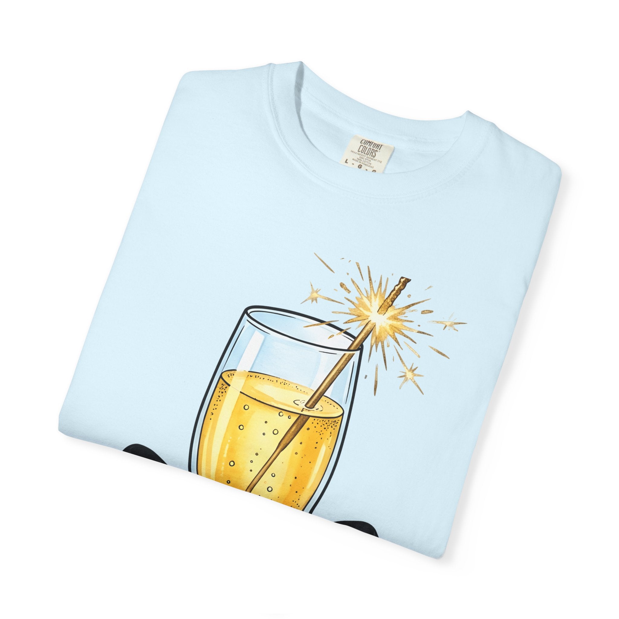 Champagne Flute Shirt Holiday Festive Gift Women Hand Painted Tee Champagne Glass T-Shirt Christmas Fan Painted Tshirt Celebration Graphic