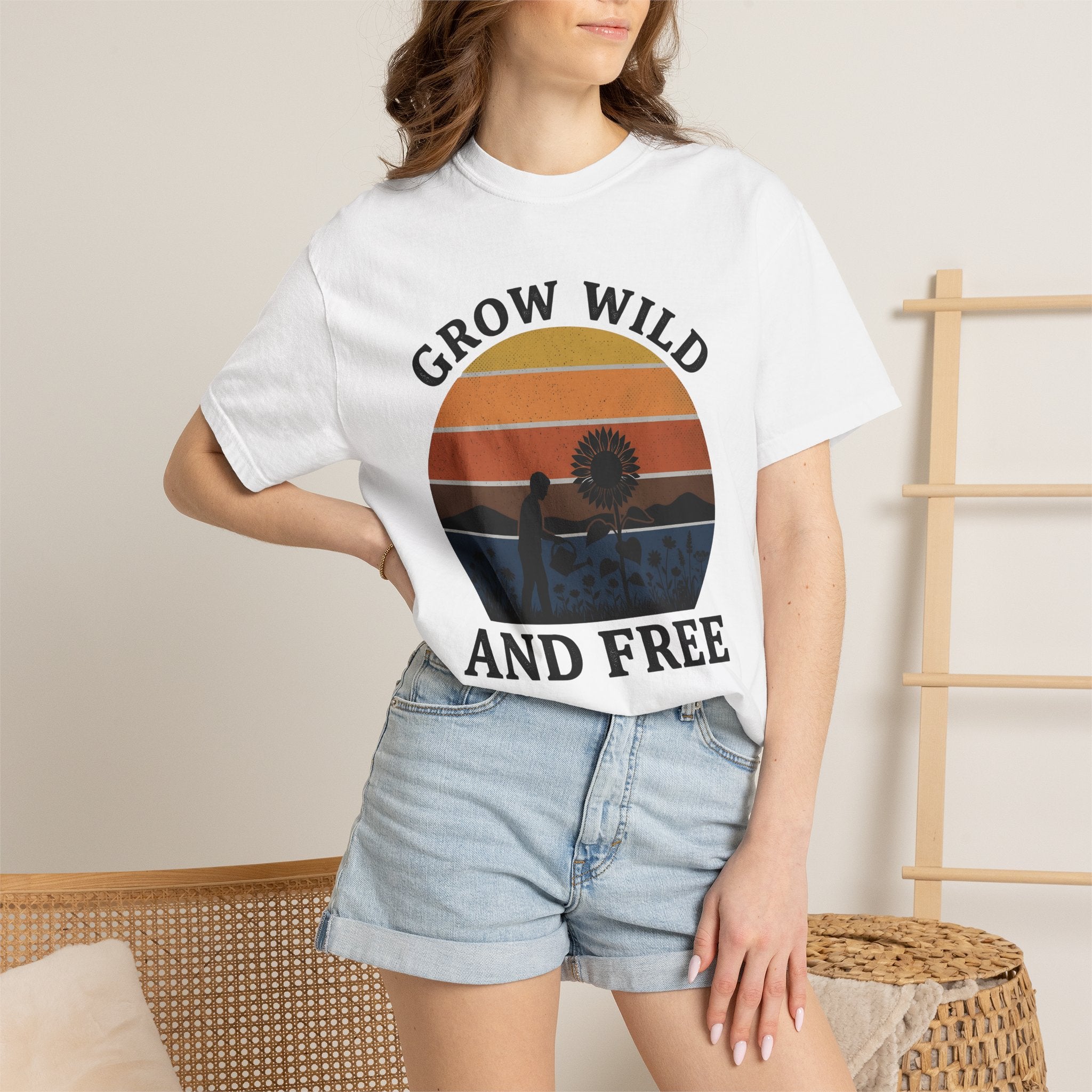 Gardener Sunflower Shirt Gardening Earth Gift Women Line Art Tee Sunflower T-Shirt Gardener Fan Floral Tshirt Earthly Graphic Cartoon Sunset