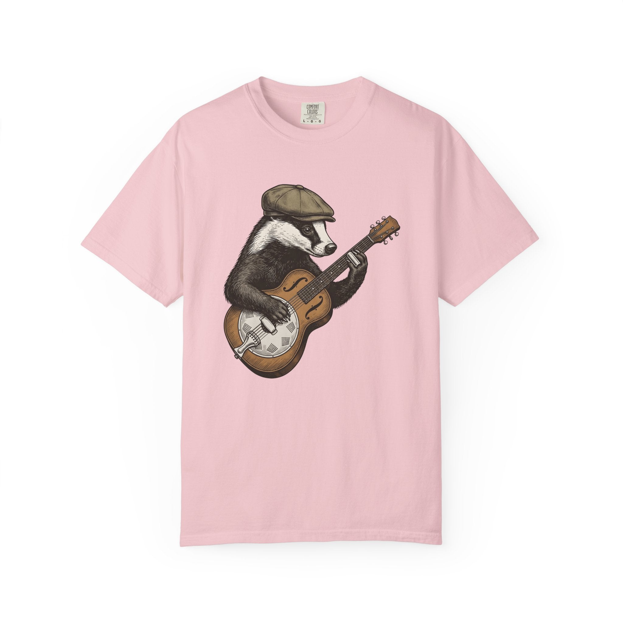 Badger Guitar Shirt Animals Melody Gift Women Antique Tee Guitar T-Shirt Wildlife Fan Vintage Tshirt Music Graphic Pen And Ink Beanie Tshirt