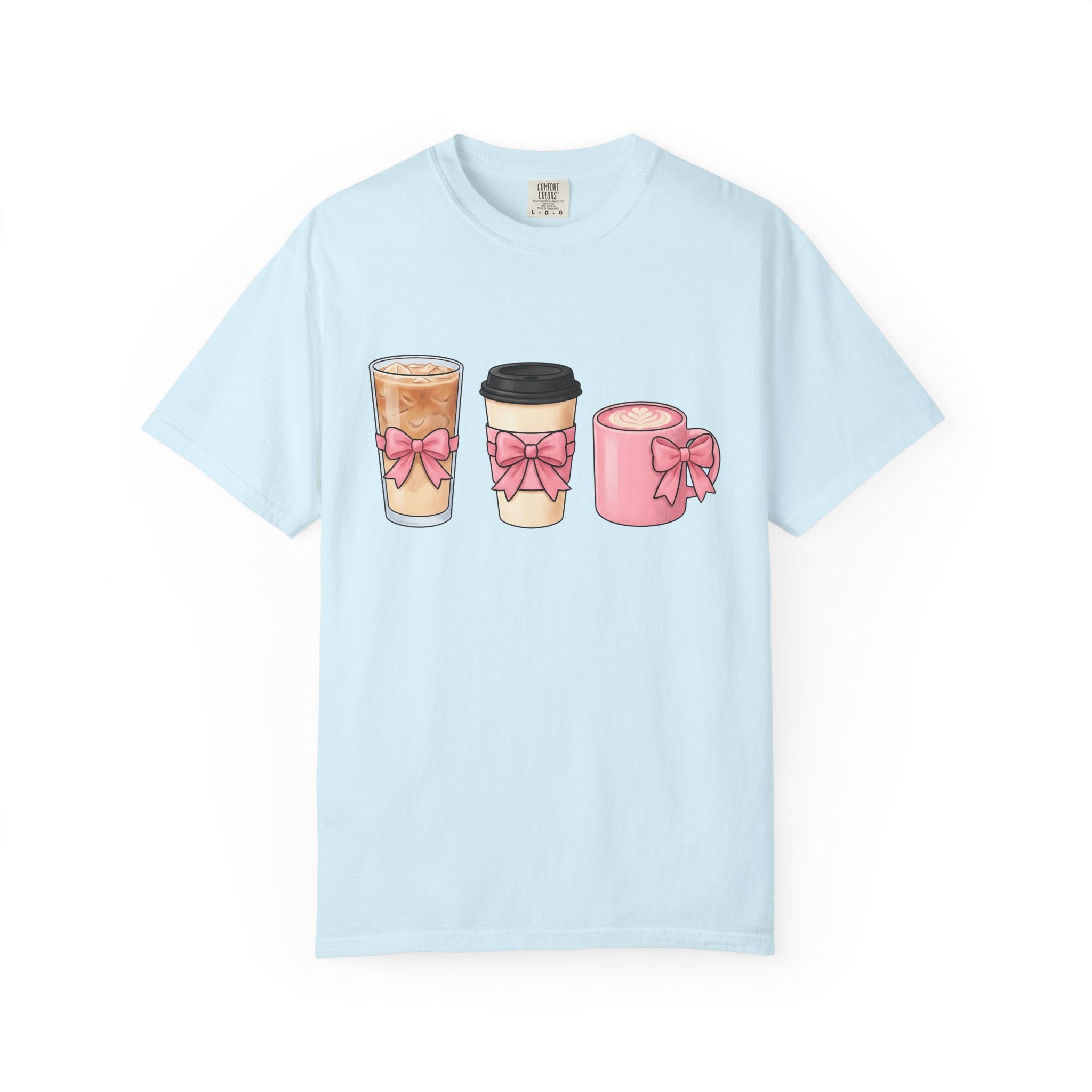 Coffee Mugs Shirt Coffee Vibe Gift Women Cute Tee Mug T-Shirt Coffee Fan Cute Tshirt Atmosphere Graphic Sketch Pink Ribbon Tshirt