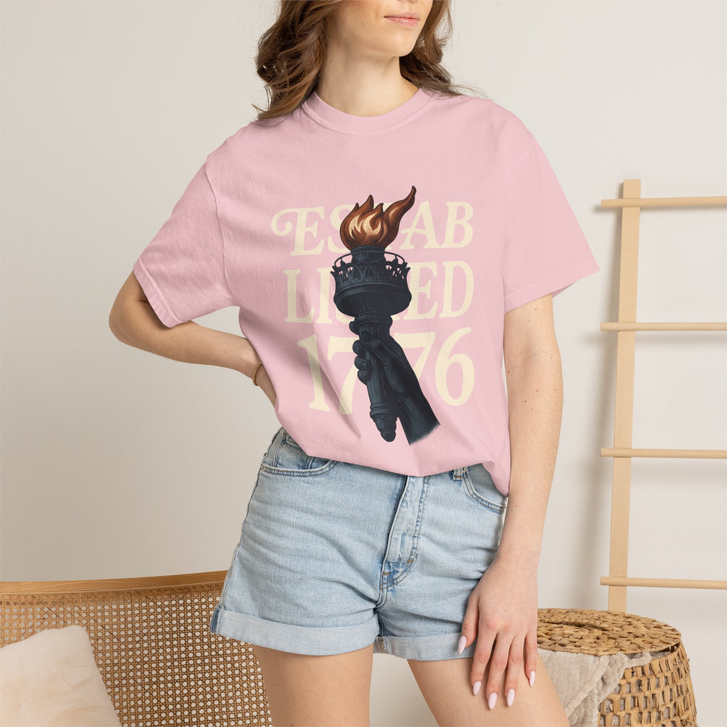 Freedom Flame Shirt America Revolution Gift Women Hand Drawn Tee Liberty T-Shirt American Enthusiast Freedom Graphic Tshirt Line Art Palm
