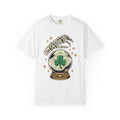 Shamrock Crystal Ball Shirt St Patrick's Day Gothic Gift Women Tattoo Tee Fortune Telling T-Shirt Irish Fan Traditional Tshirt Dark Graphic