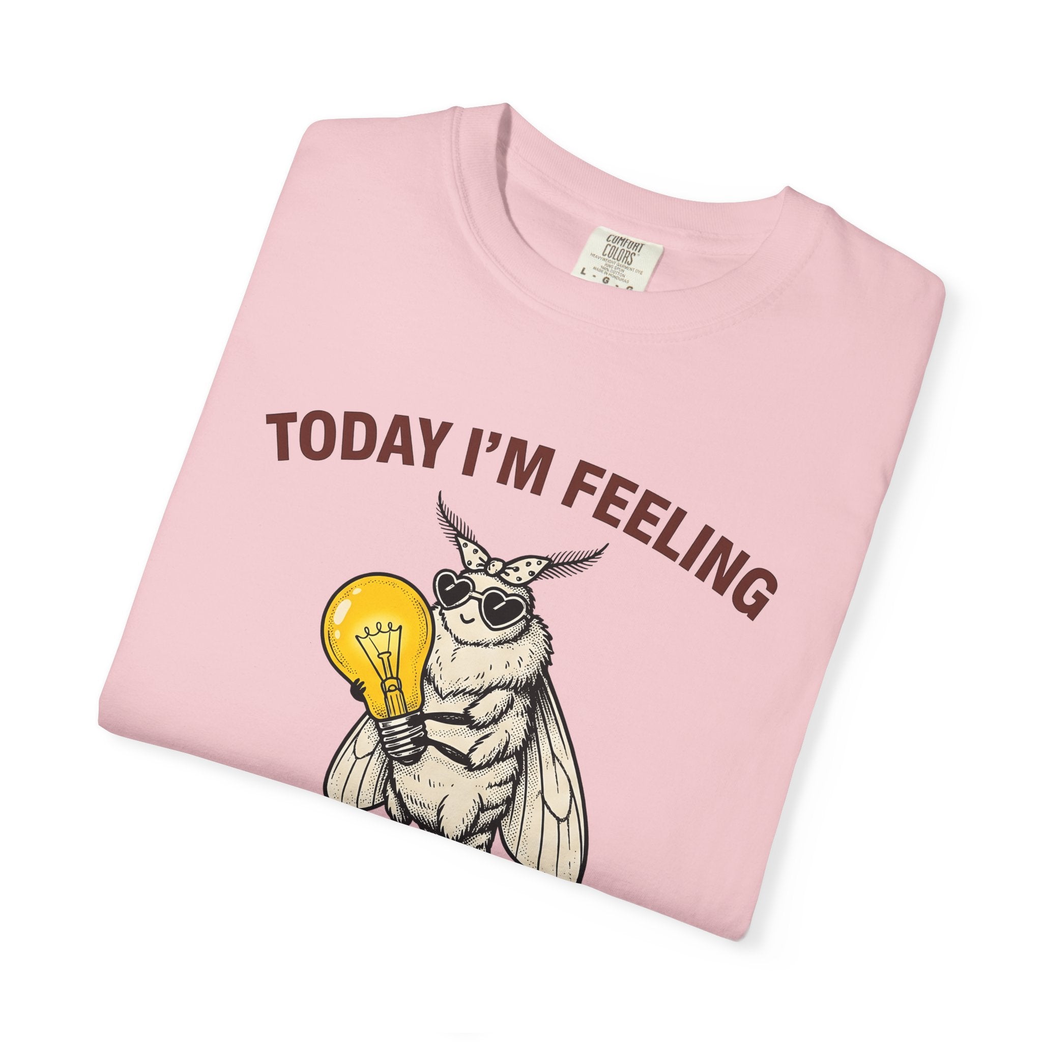 Moth Holding Lightbulb Shirt Funny Animal Gift Women Vintage Tee Moth T-Shirt Humor Fan Retro Tshirt Creature Graphic Hand Drawn Heart