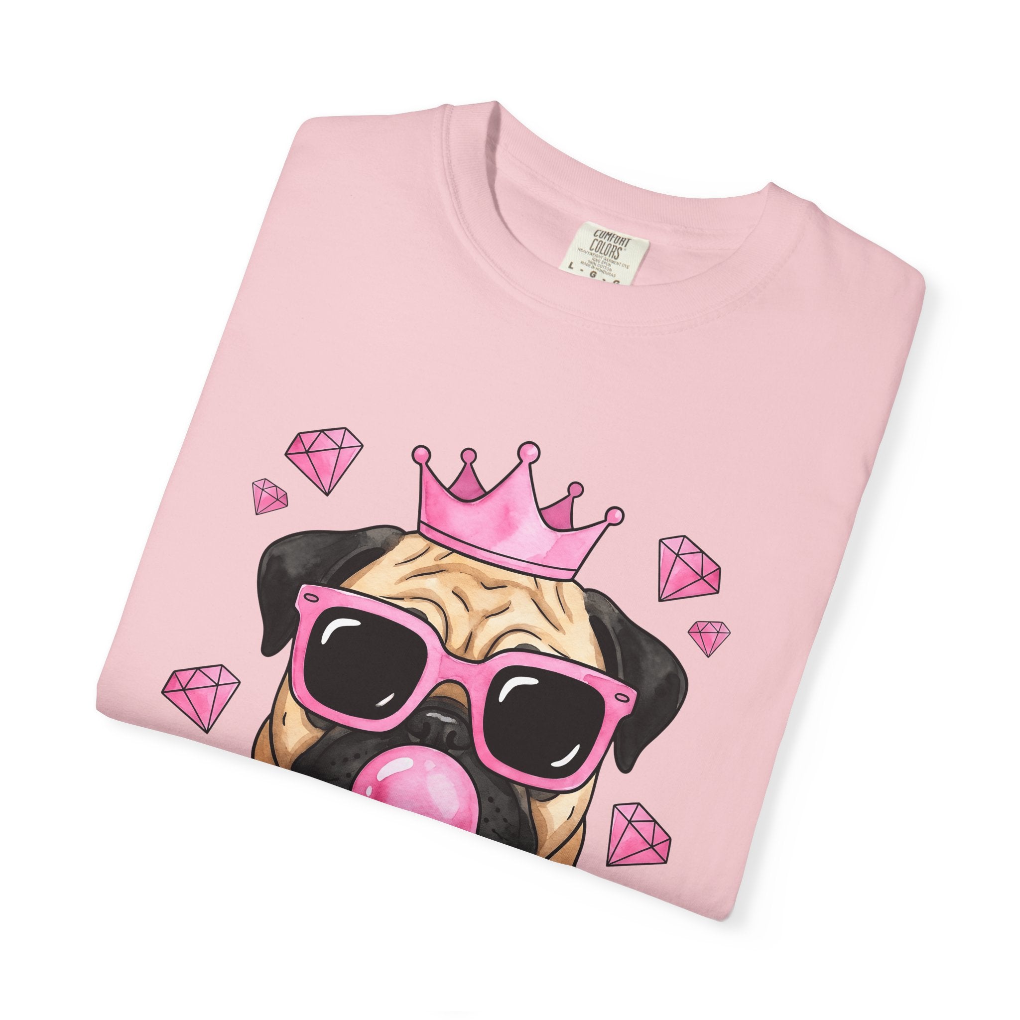 Pug Dog Shirt St. Valentines Day Dog Gift Women Cute Tee Poodle T-Shirt Valentines Day Fan Adorable Tshirt Dog Graphic Watercolor Crown