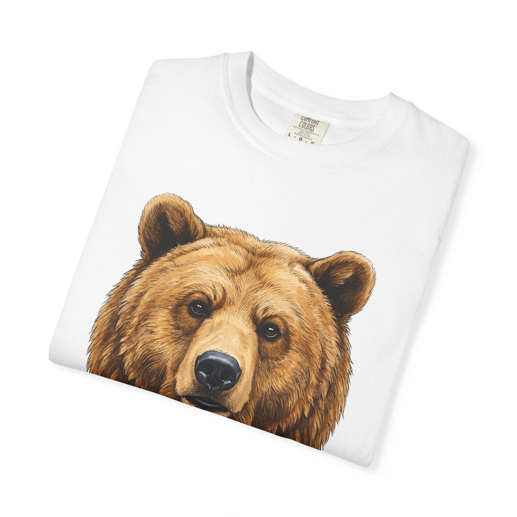 Bear Head Shirt Animals Fauna Gift Women Lifelike Tee Ursine T-Shirt Wildlife Fan Realistic Tshirt Wildlife Graphic Retro Creature Portrait