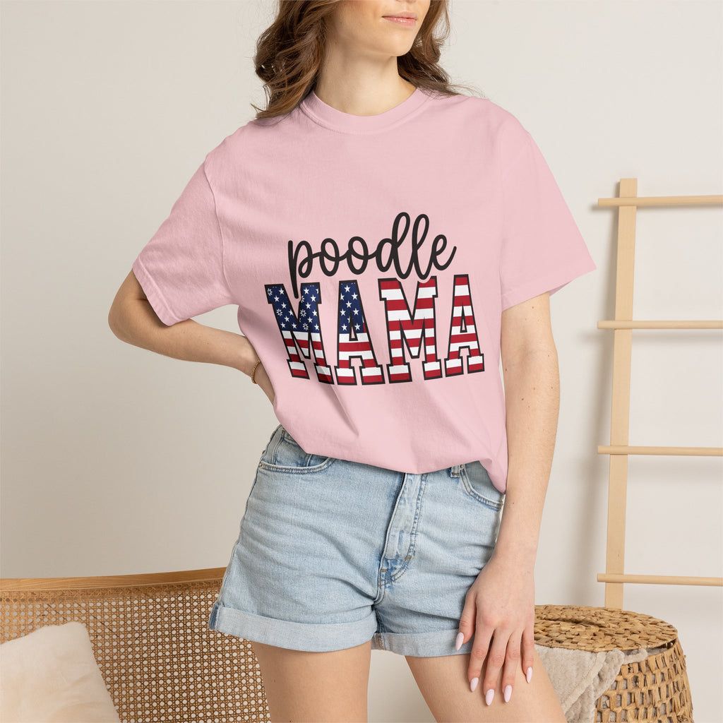 Poodle Dog Owner Shirt Dog United States Gift Women Vintage Patriotic Tee Poodle Owner T-Shirt Dog Fan Canine Graphic Tshirt Retro Tshirt