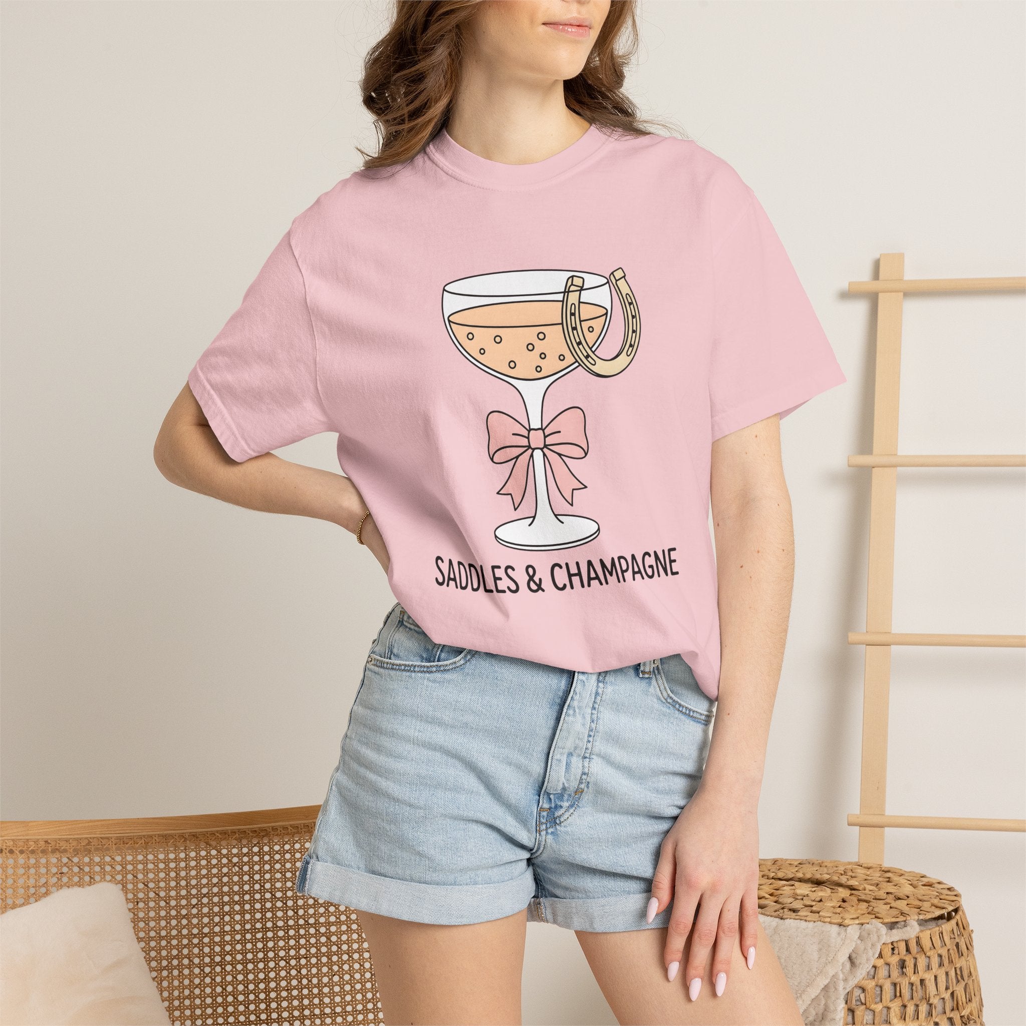Champagne Glass Shirt Cowgirl Western Gift Women Minimal Tee Flute T-Shirt Rodeo Fan Simple Tshirt Country Graphic Hand Drawn Horseshoe