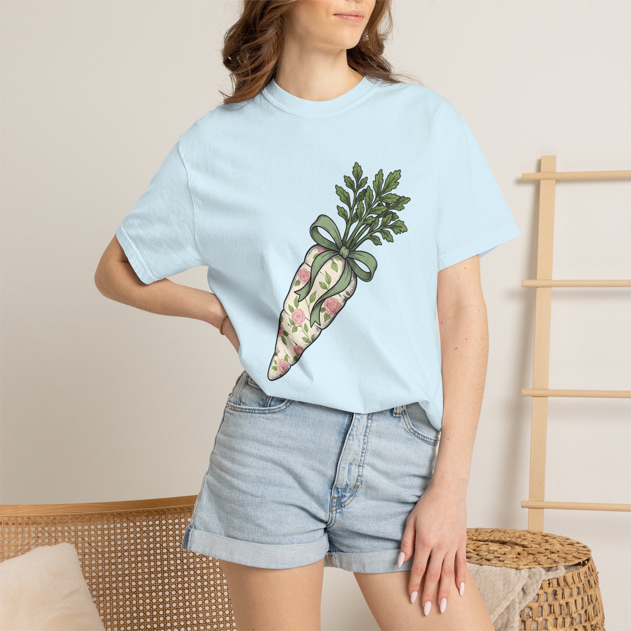 Bloom Carrot Shirt Easter Farming Gift Women Greenery Tee Carrot T-Shirt Spring Fan Foliage Tshirt Agricultural Graphic Hand Drawn Knot