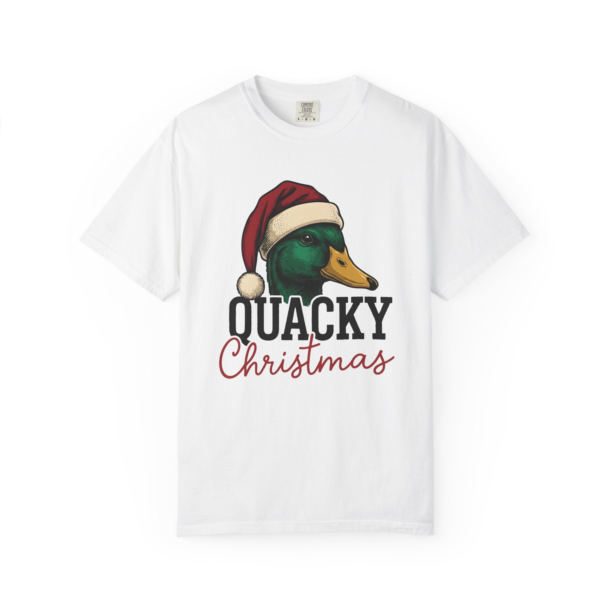 Duck Santa Hat Shirt Christmas Animal Gift Women Vintage Tee Mallard T-Shirt Xmas Fan Retro Tshirt Creature Graphic Hand Drawn Holiday Humor