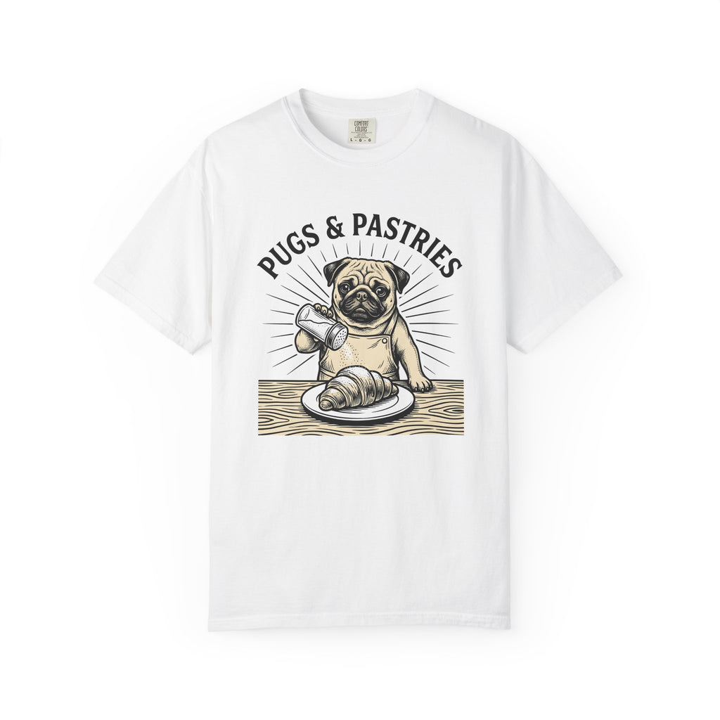 Pug Cupcake Shirt Coffee Pet Gift Women Retro Tee Cupcake T-Shirt Coffee Fan Caffeine Tshirt Dog Graphic Sketch Turnover Tshirt