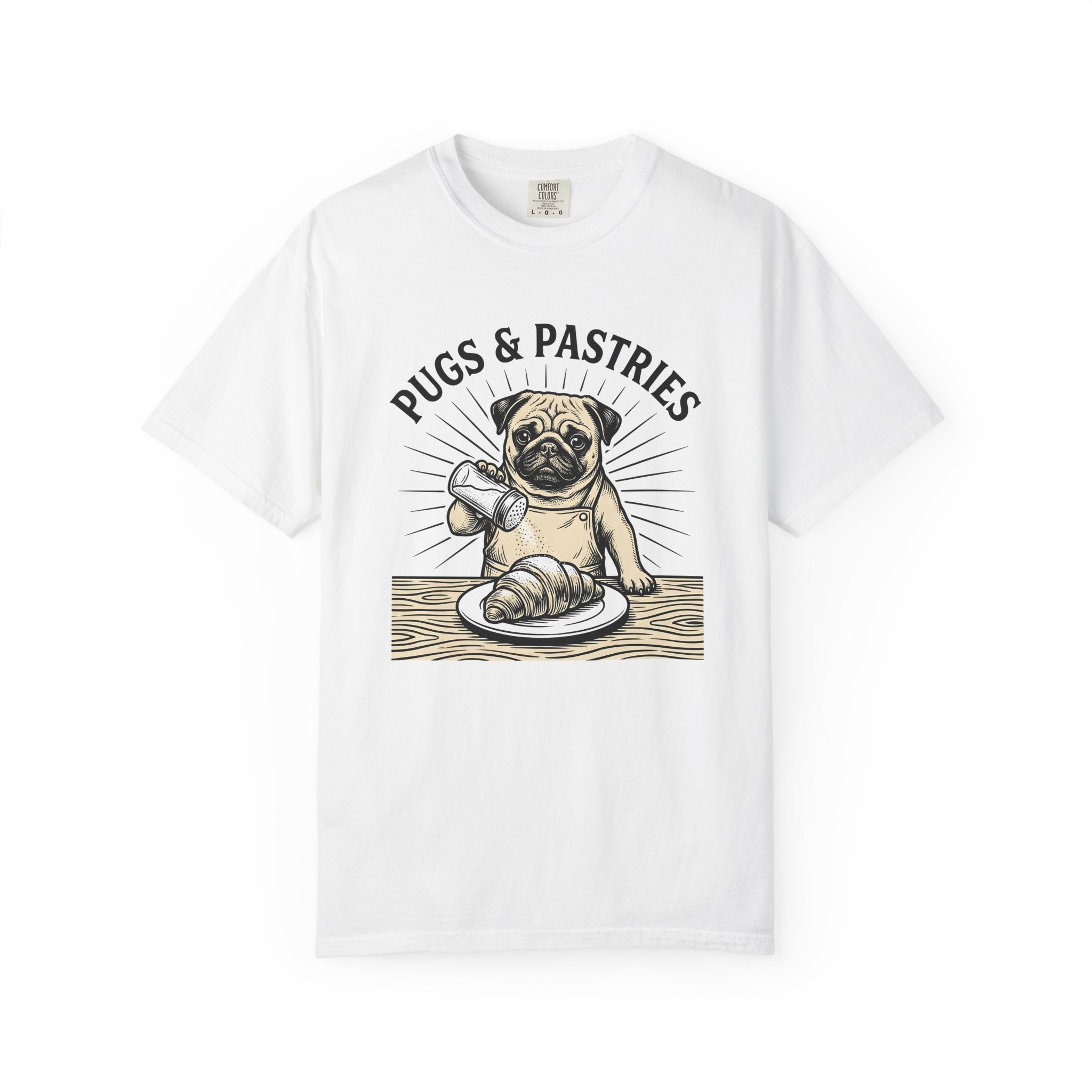 Pug Cupcake Shirt Coffee Pet Gift Women Retro Tee Cupcake T-Shirt Coffee Fan Caffeine Tshirt Dog Graphic Sketch Turnover Tshirt