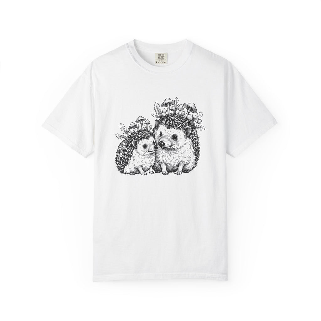 Hedgehog Clan Shirt Animals Environment Gift Women Cartoon Tee Porcupine T-Shirt Wildlife Fan Quirky Tshirt Eco Graphic Rustic Woodland