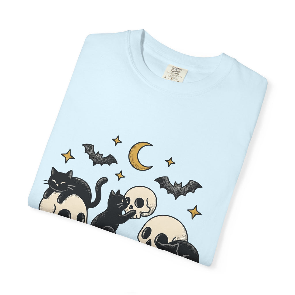 Black Cats Shirt Cat Halloween Gift Women Tattoo Style Tee Kitties T-Shirt Cat Fan Traditional Tshirt Spooky Graphic Vintage Skull Tshirt