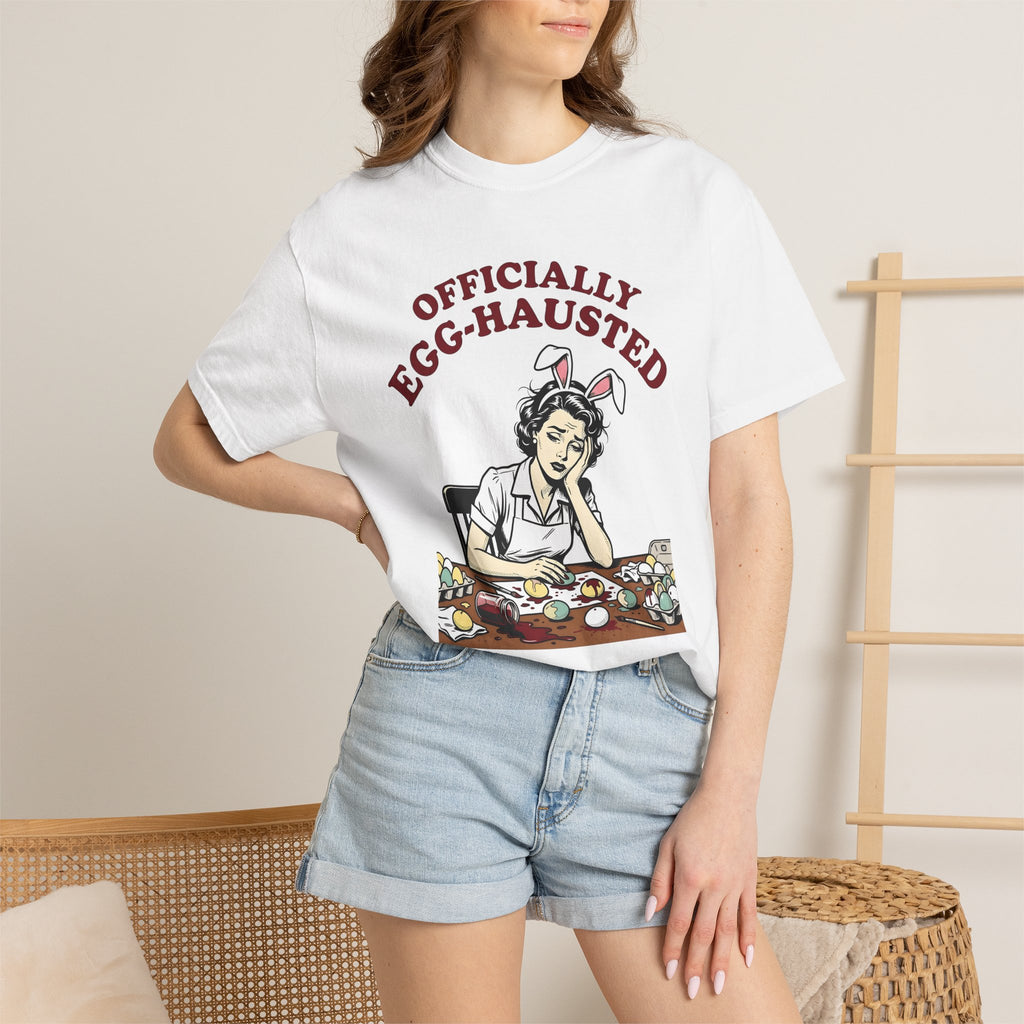 Sleepy Girl Bunny Ears Shirt Easter Jokes Gift Women Retro Tee Bunny Ears T-Shirt Easter Fan Vintage Tshirt Pun Graphic Cartoon Spring Eggs