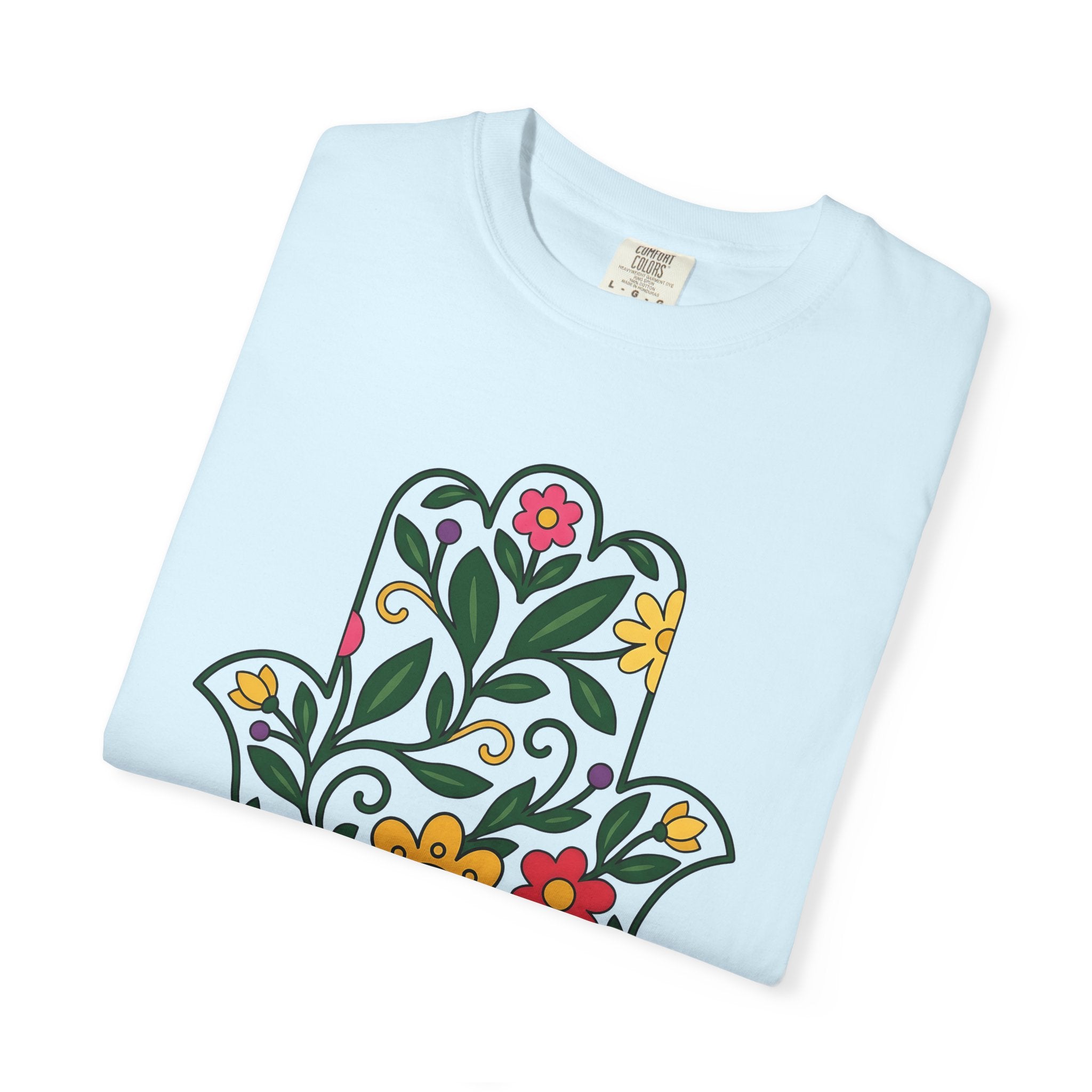 Floral Hamsa Shirt Valentine's Day Spiritual Gift Women Folk Art Tee Hamsa T-Shirt Valentine Fan Primitive Tshirt Mystical Graphic Boho