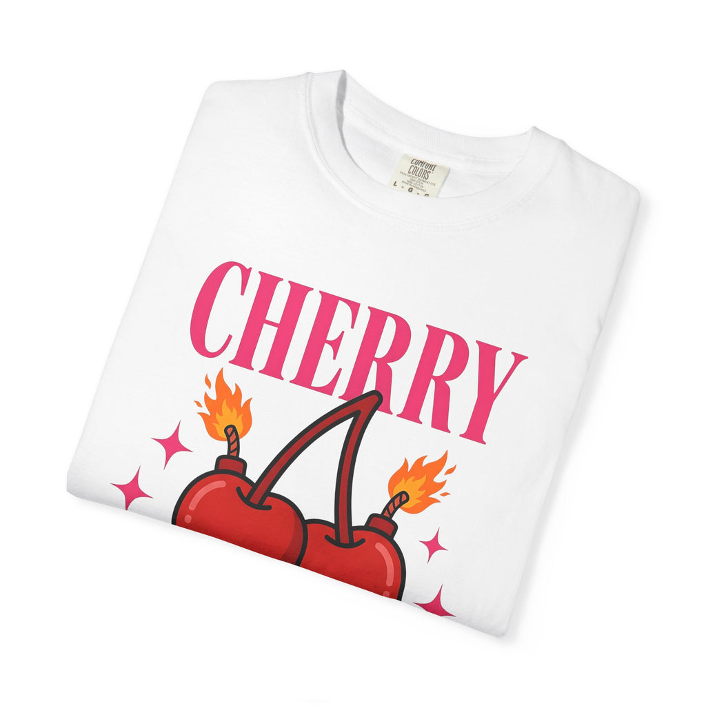 Cherry Bomb Illustration Shirt St Valentine's Day Partners Gift Women Comic Tee Cherry Bomb T-Shirt Valentine Fan Comic Tshirt Couples