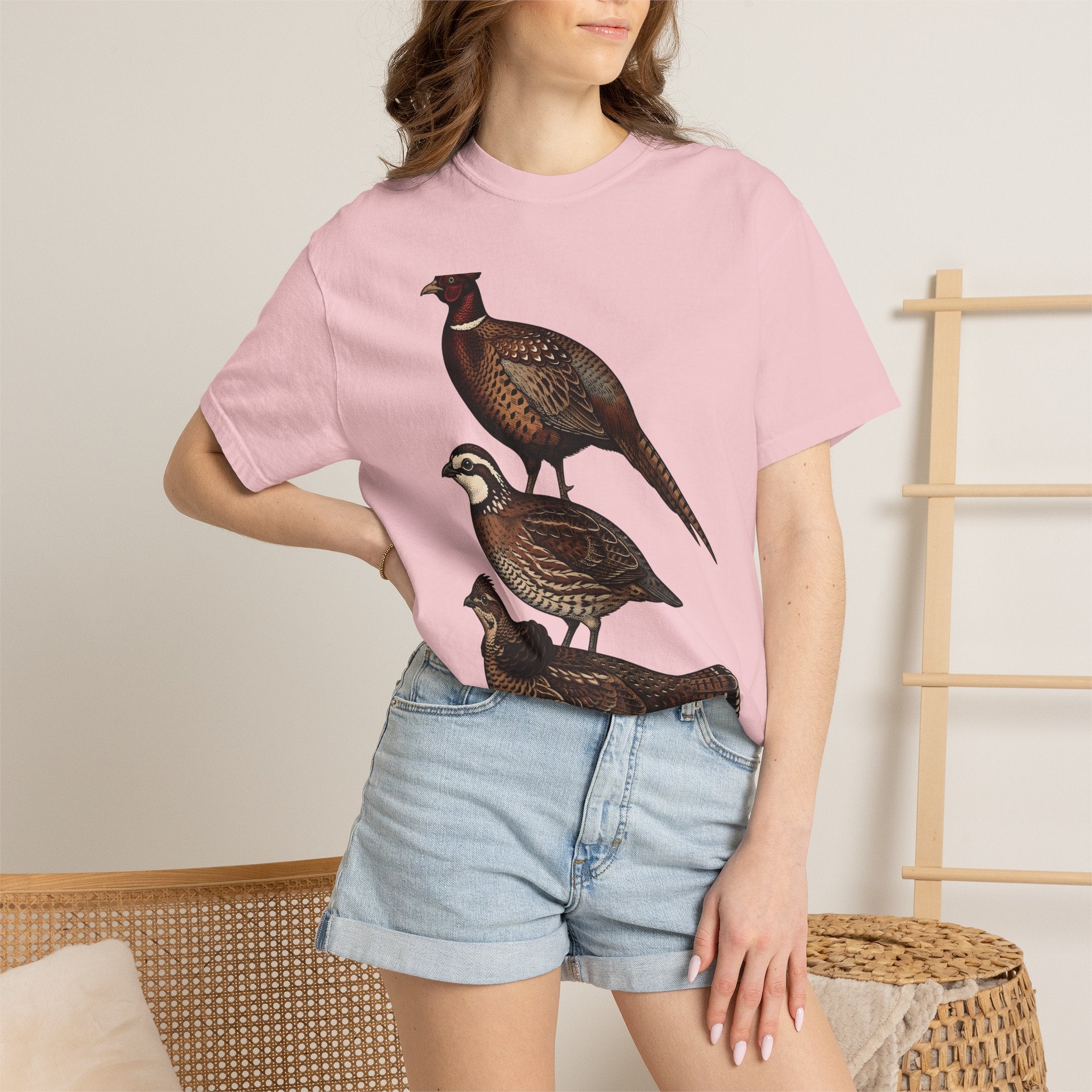 Hunting Game Birds Shirt Hunting Adventure Gift Women Cartoon Tee Upland Game T-Shirt Hunter Fan Wildlife Graphic Tshirt Ink Drawing Animal