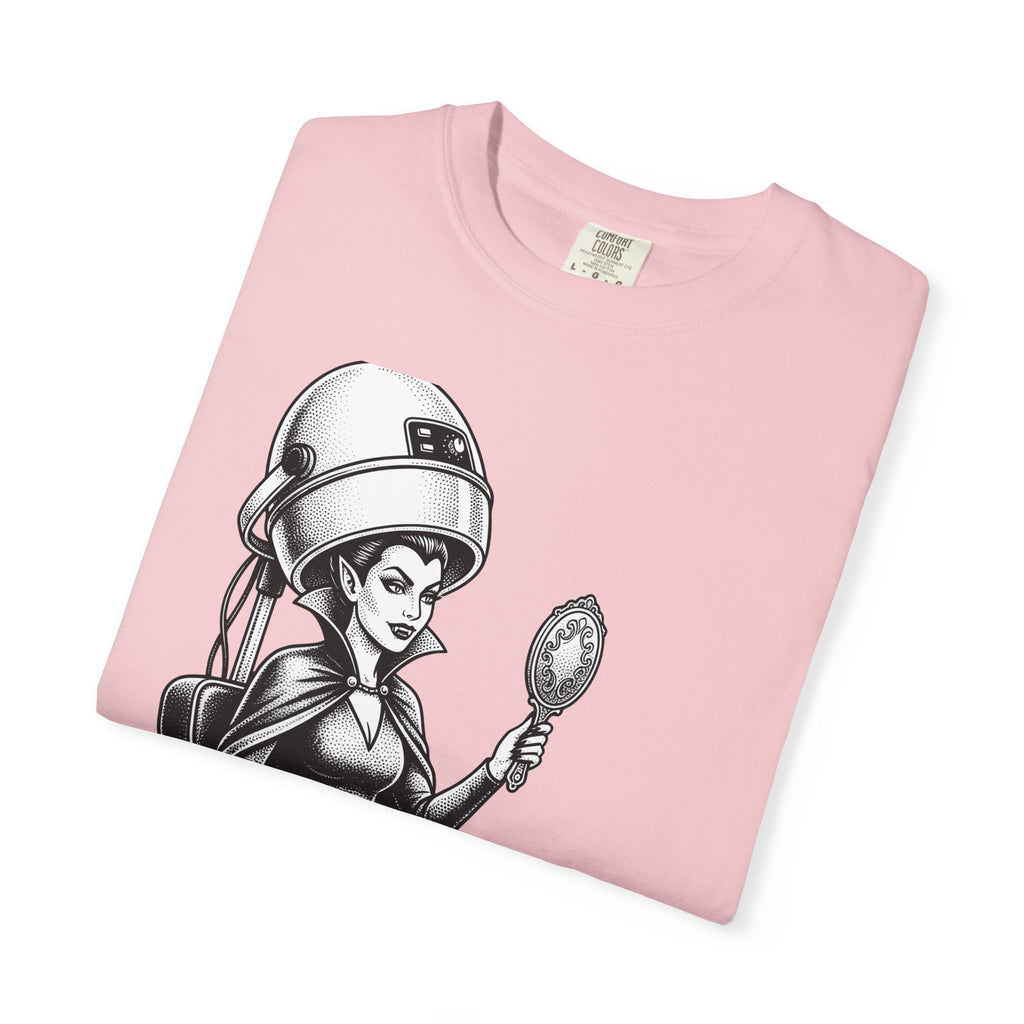 Vampire Hairdresser Shirt Gothic Fright Gift Women Body Art Tee Vampire T-Shirt Horror Fan Tattoo Tshirt Scary Graphic Old School Mirror