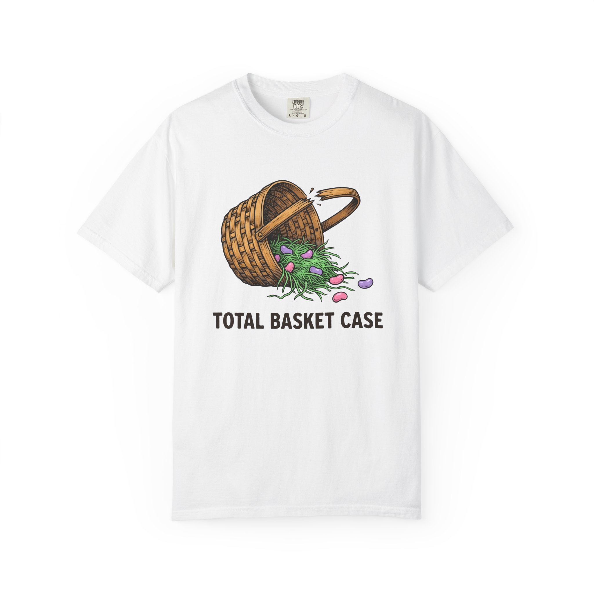 Shattered Basket Shirt Easter Laugh Gift Women Funny Drawing Tee Broken Basket T-Shirt Easter Fan Broken Hamper Graphic Tshirt Doodle Sweets