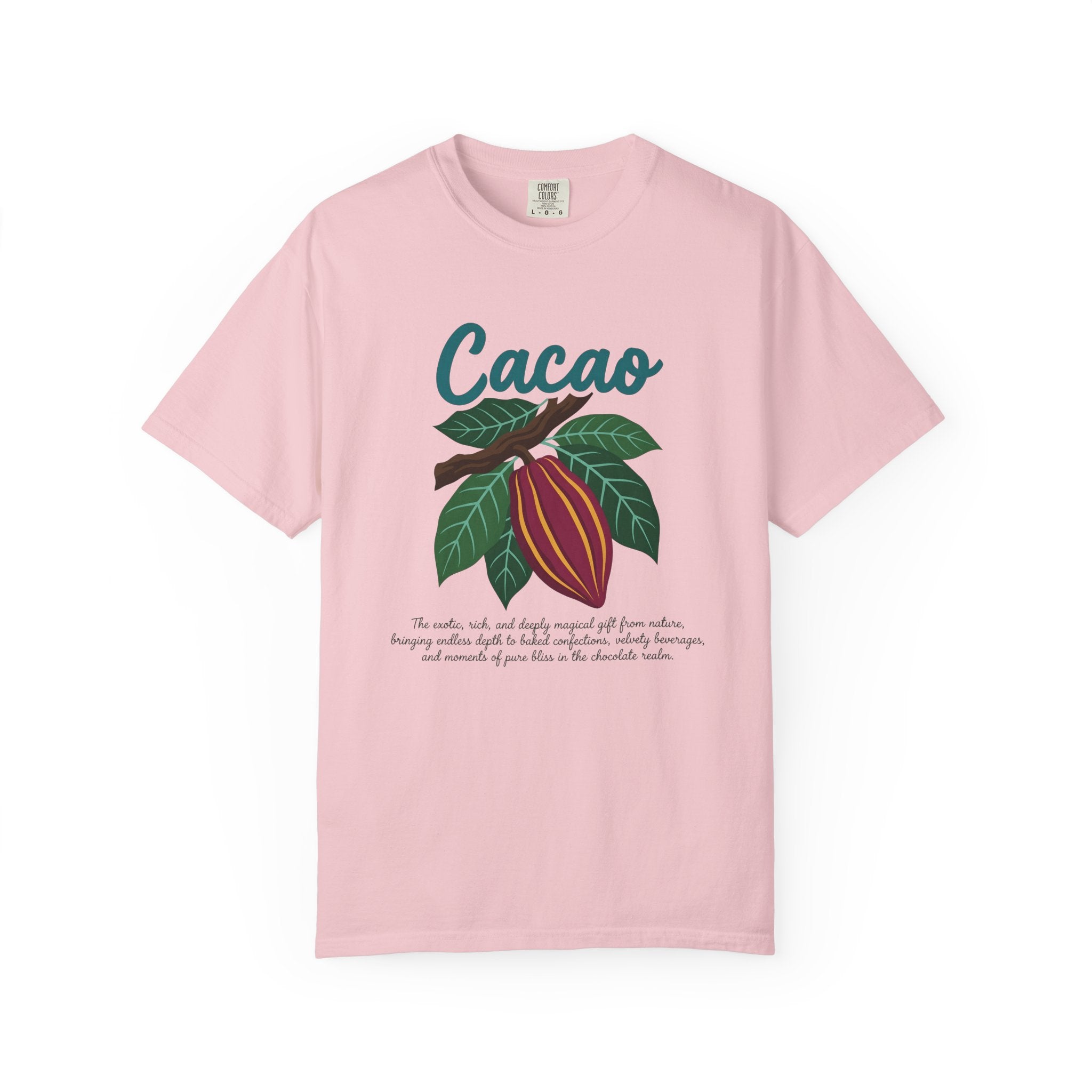 Cacao Fruit Shirt Desserts Confectionery Gift Women Flower Tee Cocoa T-Shirt Pastry Fan Floral Tshirt Candy Graphic Antiqued Leaf Tshirt