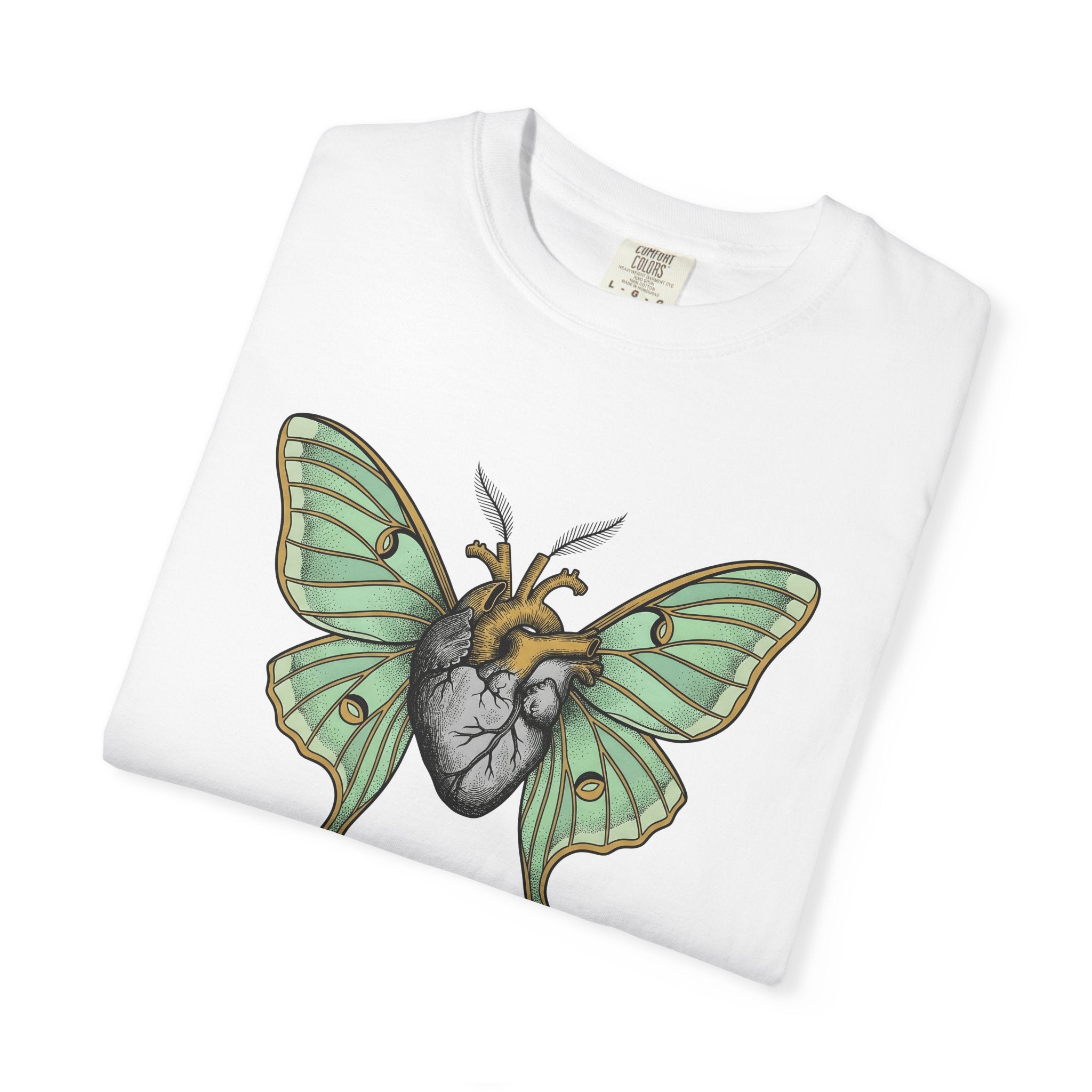Butterfly Heart Shirt Boho Chic Wildlife Gift Women Sketch Tee Butterfly T-Shirt Bohemian Fan Doodle Graphic Hand Drawn Wings Tshirt