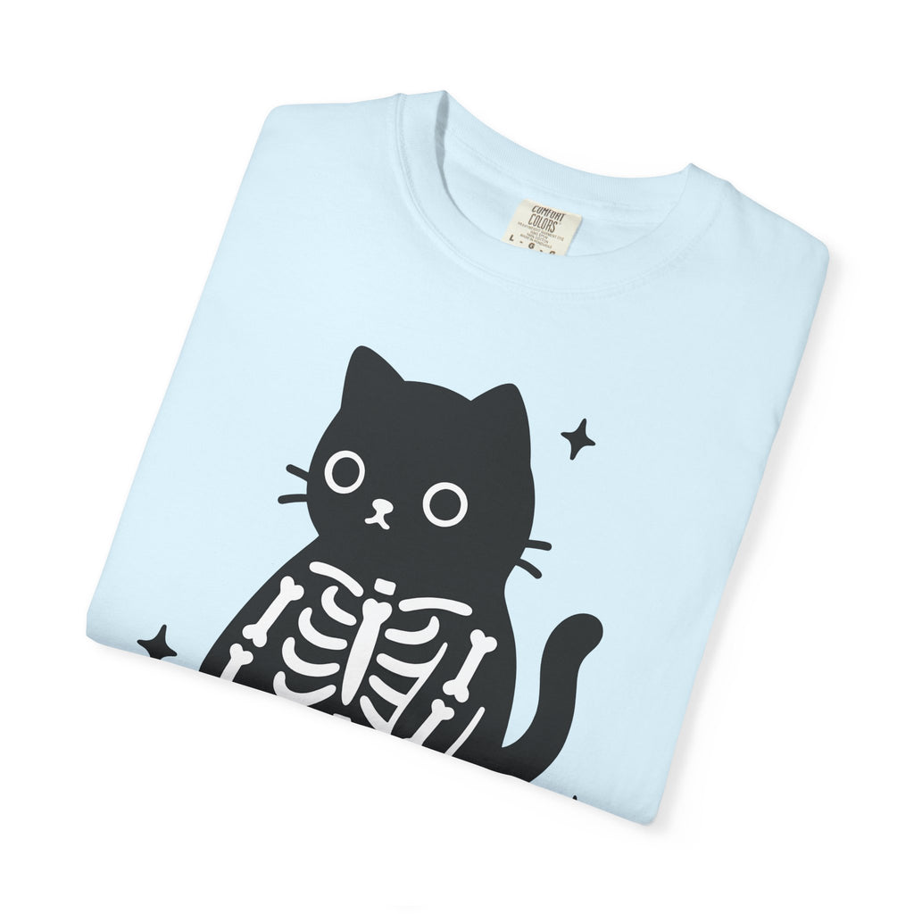 Kitty Bones Shirt Cat Fall Gift Women Playful Tee Cat Bones T-Shirt Cat Fan Feline Tshirt Autumn Graphic Basic Glimmers Tshirt