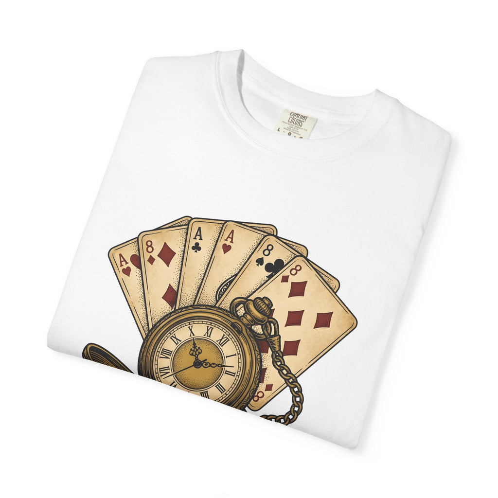 Pocket Watch Card Deck Shirt Poker Betting Gift Women Old Fashioned Tee Playing Card T-Shirt Gambler Fan Vintage Tshirt Wagering Graphic