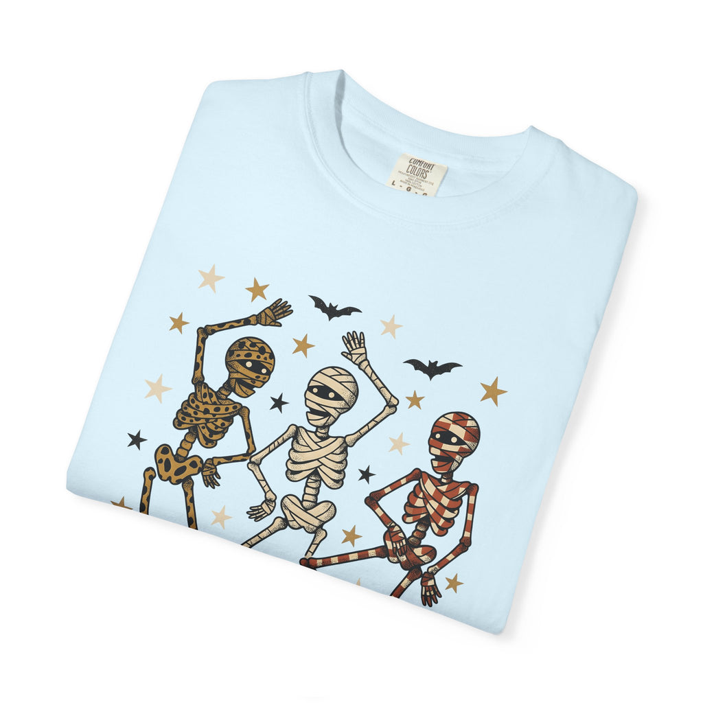 Dancing Bones Shirt Halloween Festivity Gift Women Animated Tee Skeleton T-Shirt Spooky Fan Cartoon Tshirt Celebration Graphic Classic