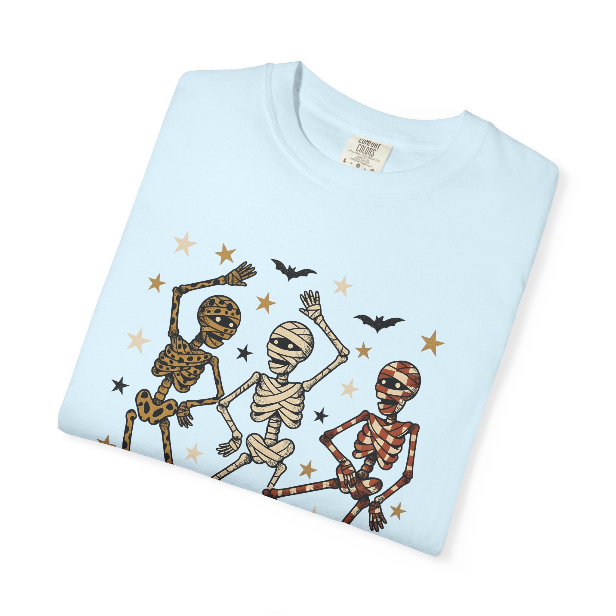 Dancing Bones Shirt Halloween Festivity Gift Women Animated Tee Skeleton T-Shirt Spooky Fan Cartoon Tshirt Celebration Graphic Classic