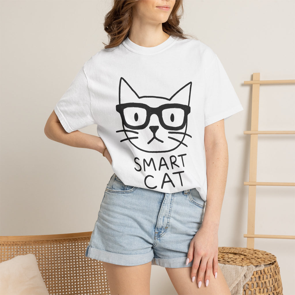 Feline Face Shirt Cat Joke Gift Women Cartoon Tee Cat T-Shirt Kitty Fan Cartoonish Tshirt Humor Graphic Clean Eyeglasses Tshirt