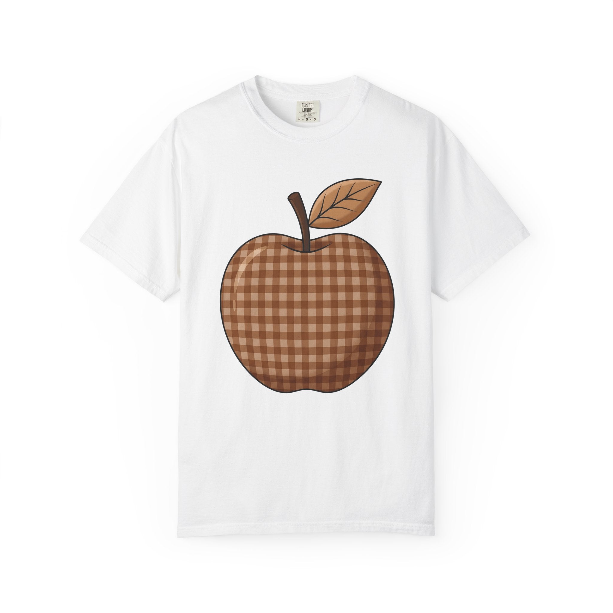 Plaid Apple Shirt Fall Teacher Gift Women Farmhouse Tee Apple T-Shirt Autumn Enthusiast Country Tshirt Educator Graphic Rustic Leaf Tshirt