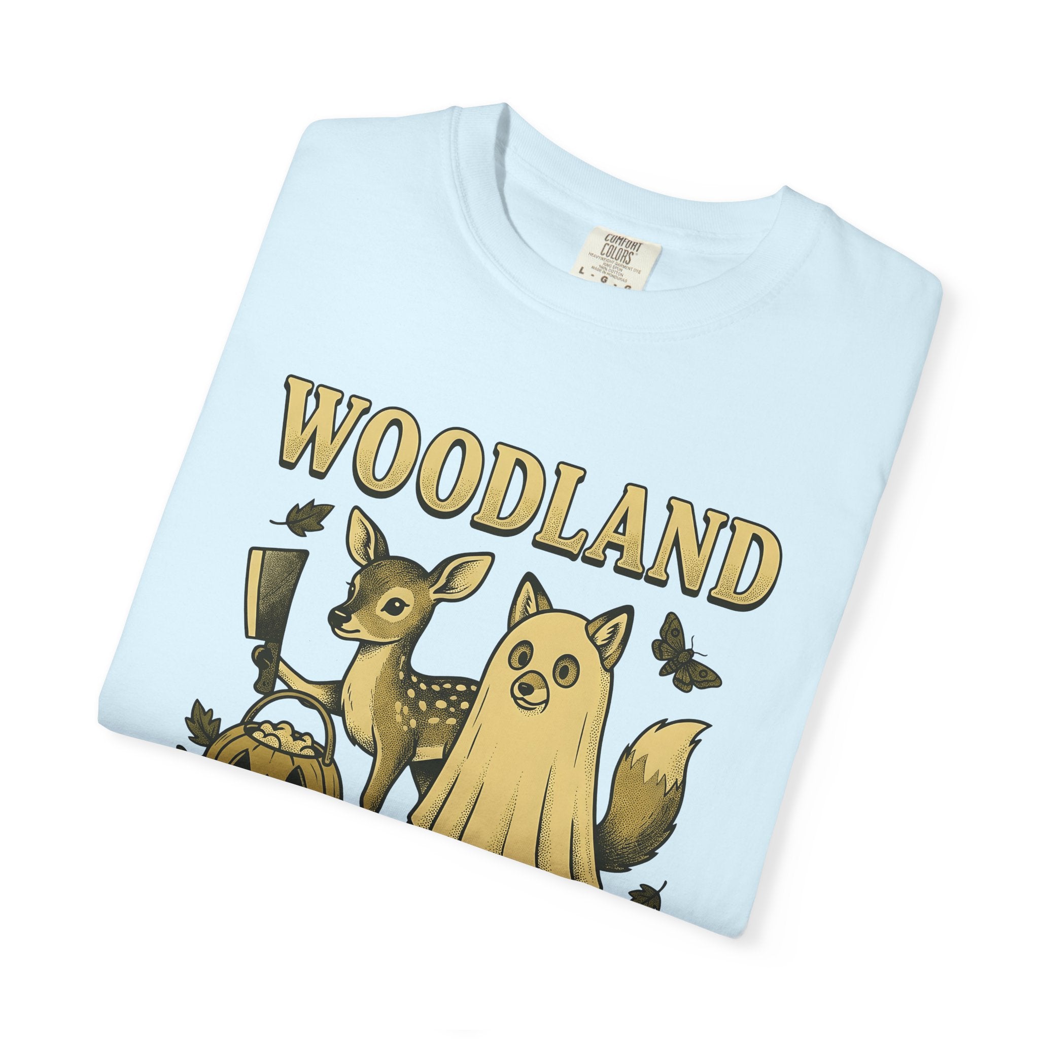 Woodland Animals Shirt Halloween Animals Gift Women Vintage Tee Wildlife T-Shirt Halloween Fan Retro Tshirt Creature Graphic Hand Drawn