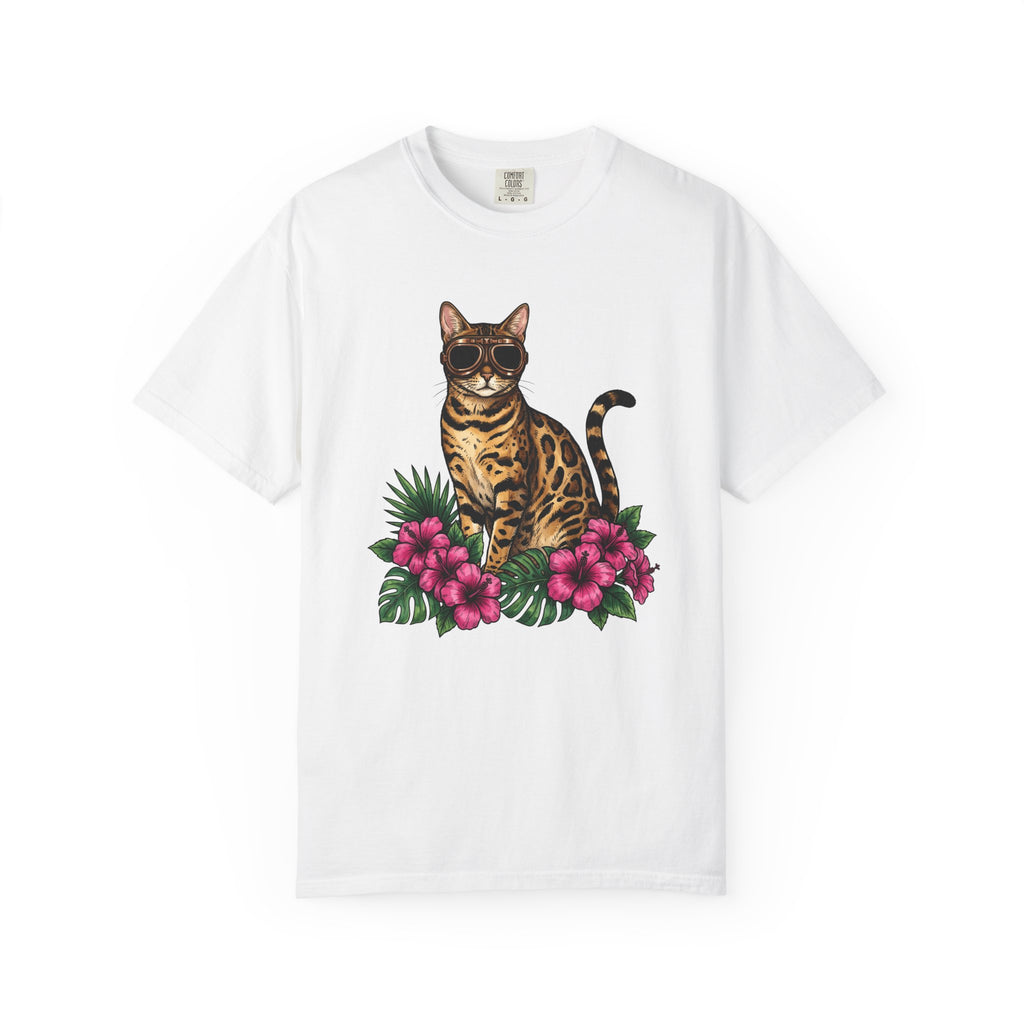Bengal Kitten Shirt Cat Paradise Gift Women Bohemian Tee Kitten T-Shirt Cat Fan Boho Tshirt Utopia Graphic Retro Tropical Flowers Tshirt