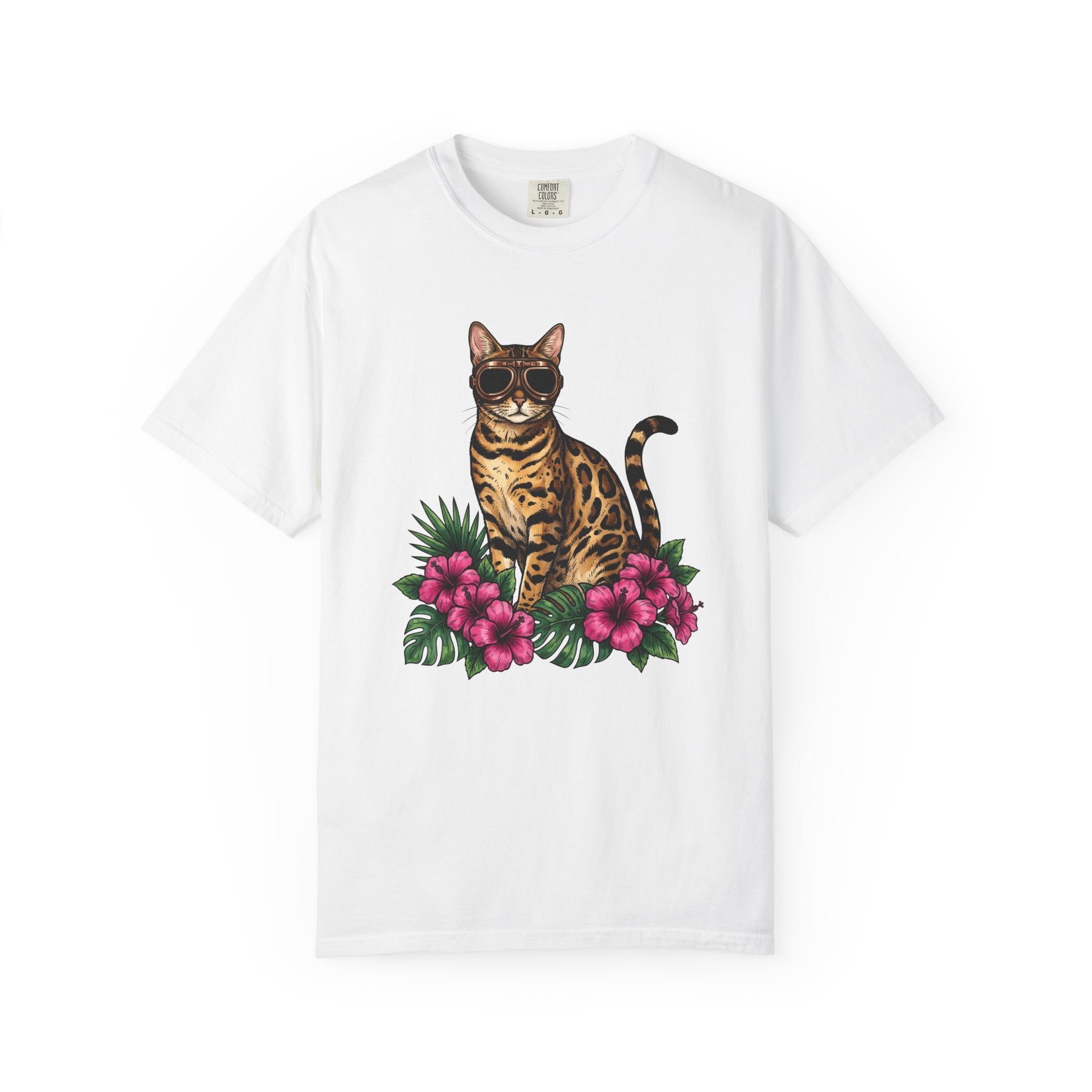 Bengal Kitten Shirt Cat Paradise Gift Women Bohemian Tee Kitten T-Shirt Cat Fan Boho Tshirt Utopia Graphic Retro Tropical Flowers Tshirt