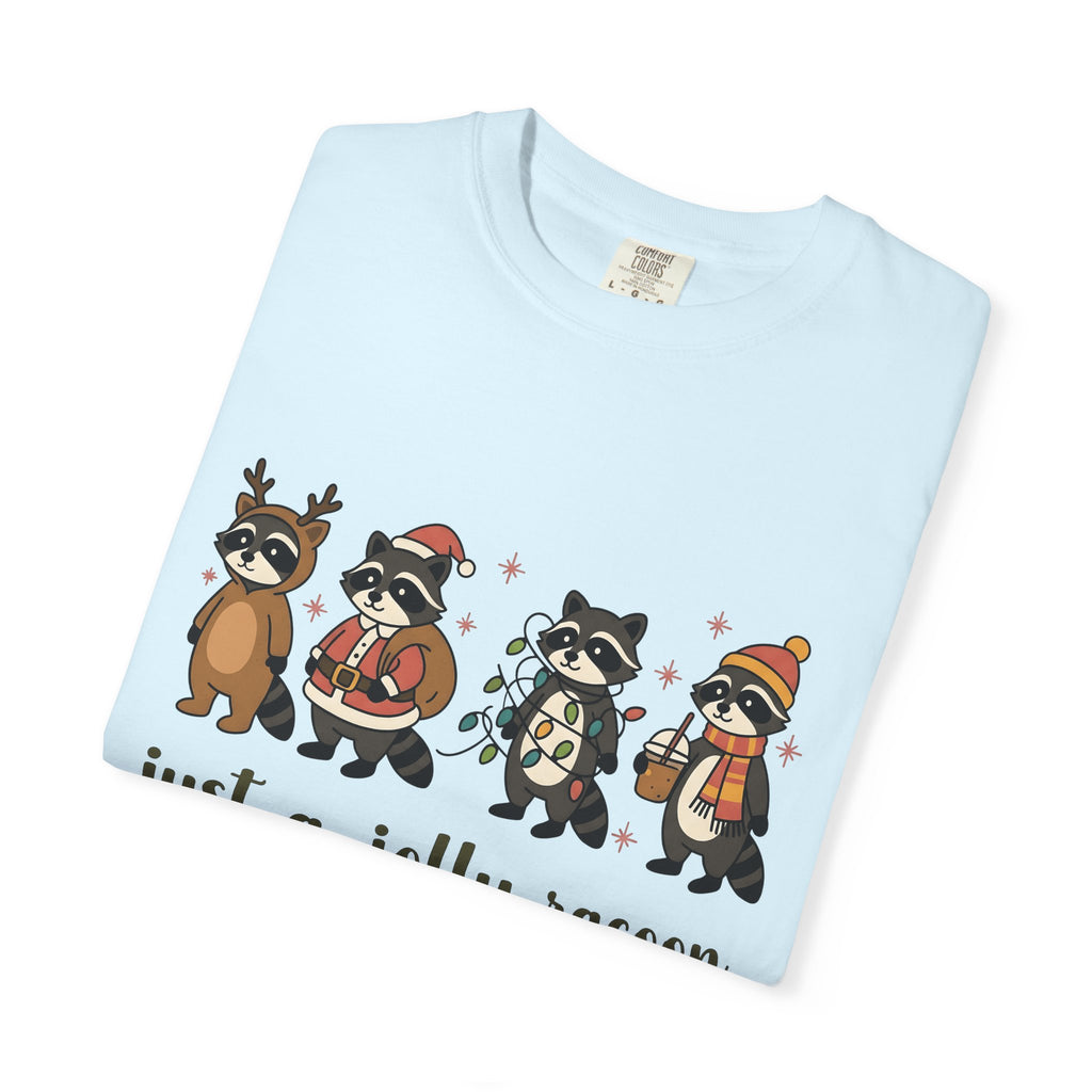 Raccoon Troop Shirt Christmas Pets Gift Women Lovable Tee Raccoon T-Shirt Xmas Fan Cute Tshirt Animal Graphic Design Graphic Twinkle Lights