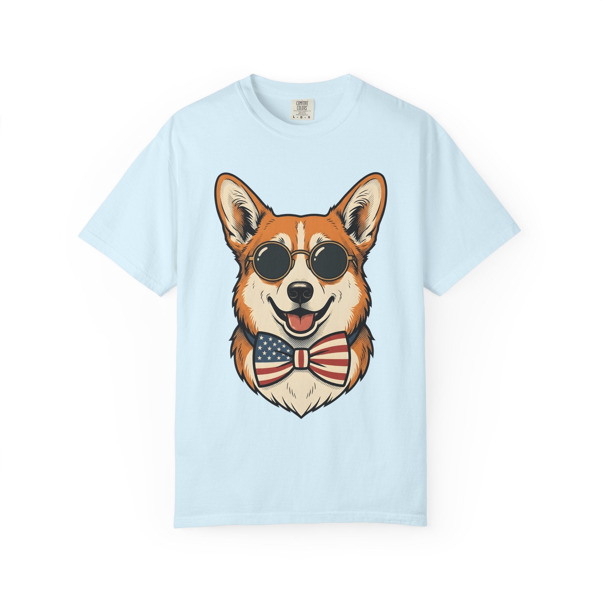 Corgi Puppy Shirt Dog Independence Gift Women Comic Tee Puppy T-Shirt Dog Fan Cartoon Tshirt Freedom Graphic Retro Shades Tshirt
